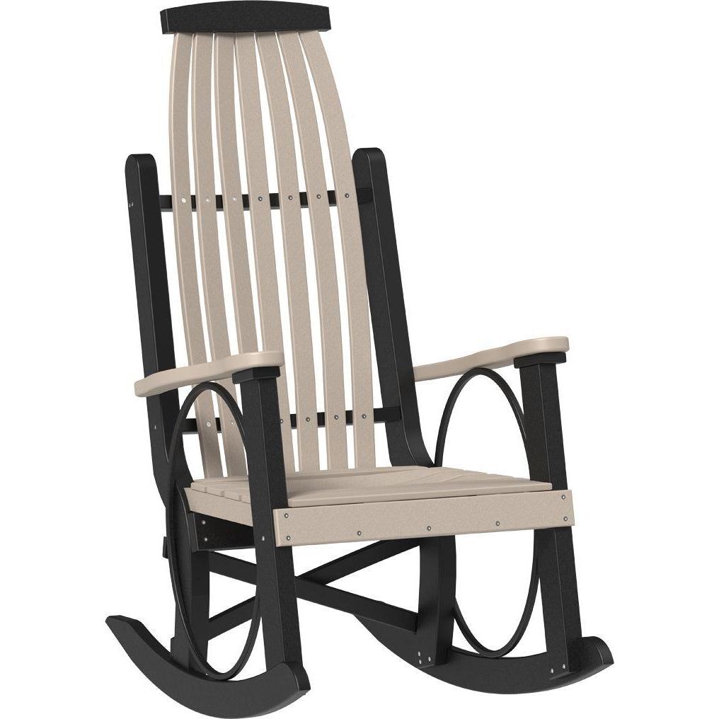 american made amish poly wood grandpas rocker weatherwood and black