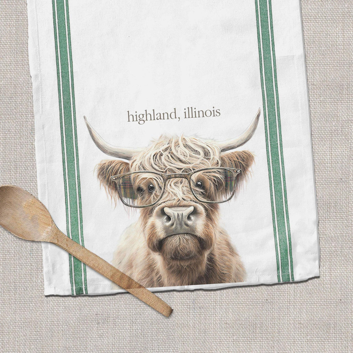 Highland Cow Cotton Tea Towel-Home Decor-The Amish House