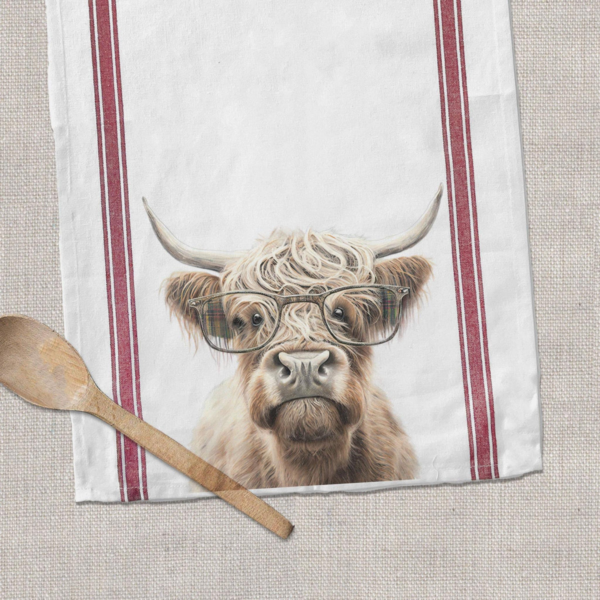 Highland Cow Cotton Tea Towel-Home Decor-The Amish House