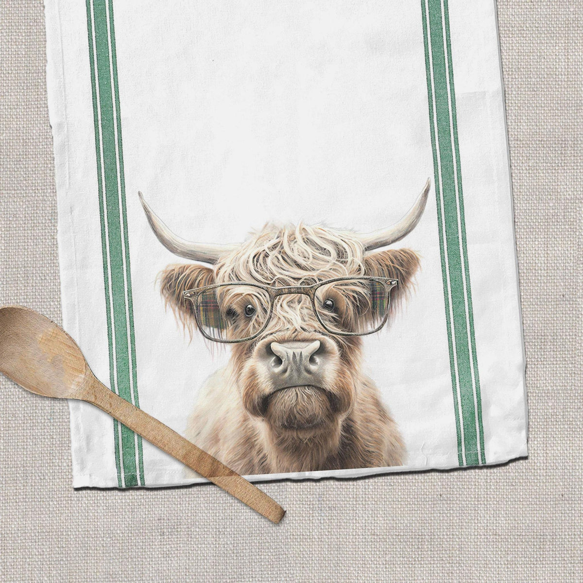 Highland Cow Cotton Tea Towel-Home Decor-The Amish House