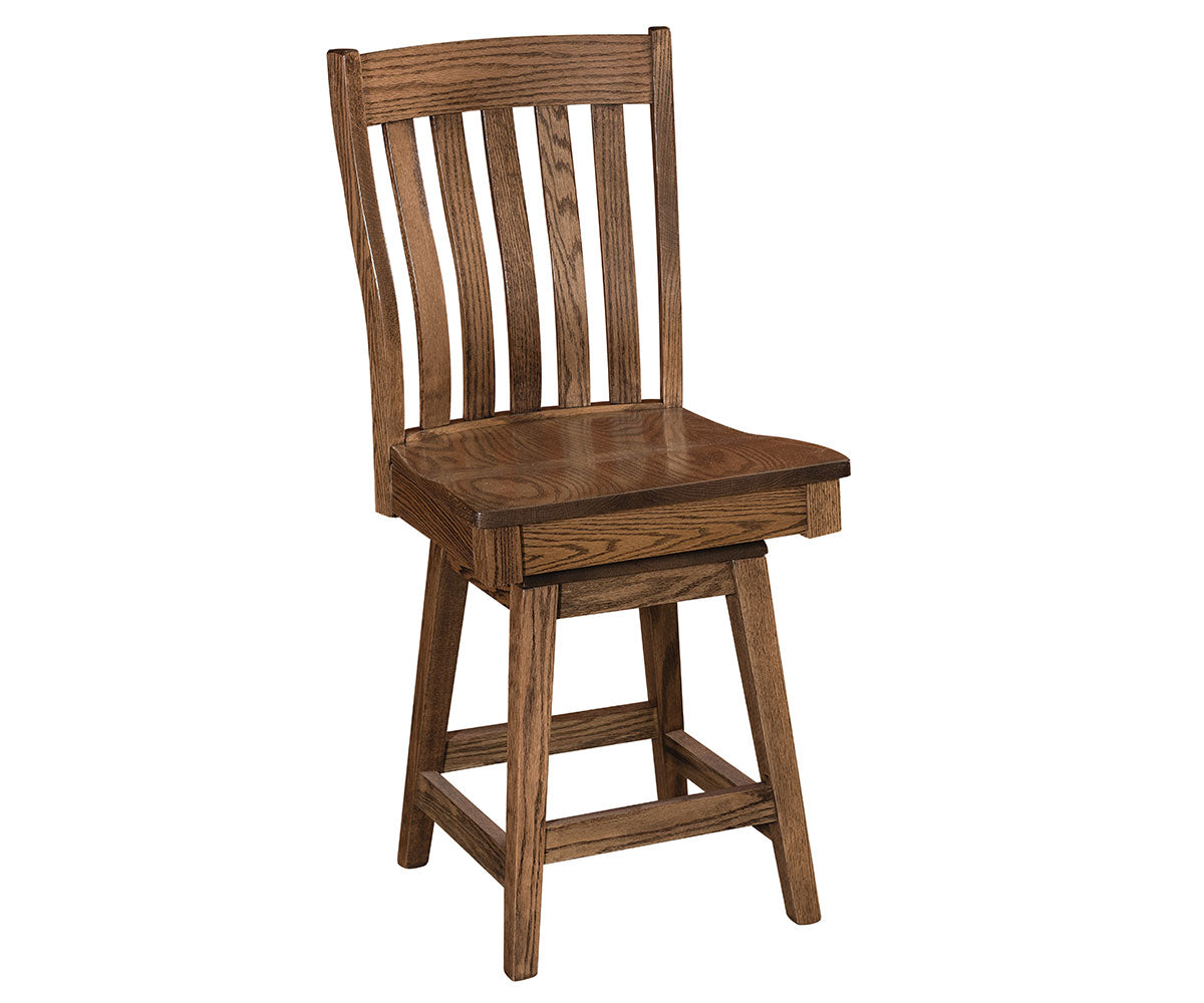 Amish Hillcrest Swivel Bar Chair