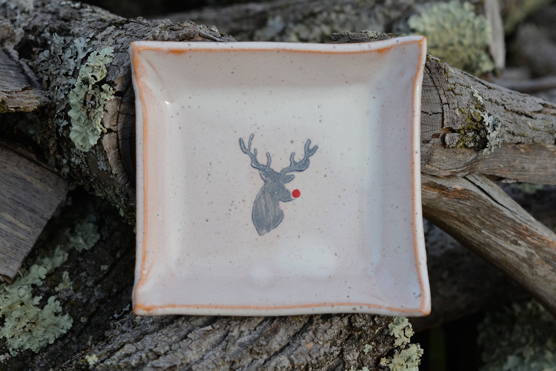 Holiday Mini Square Dish - Reindeer