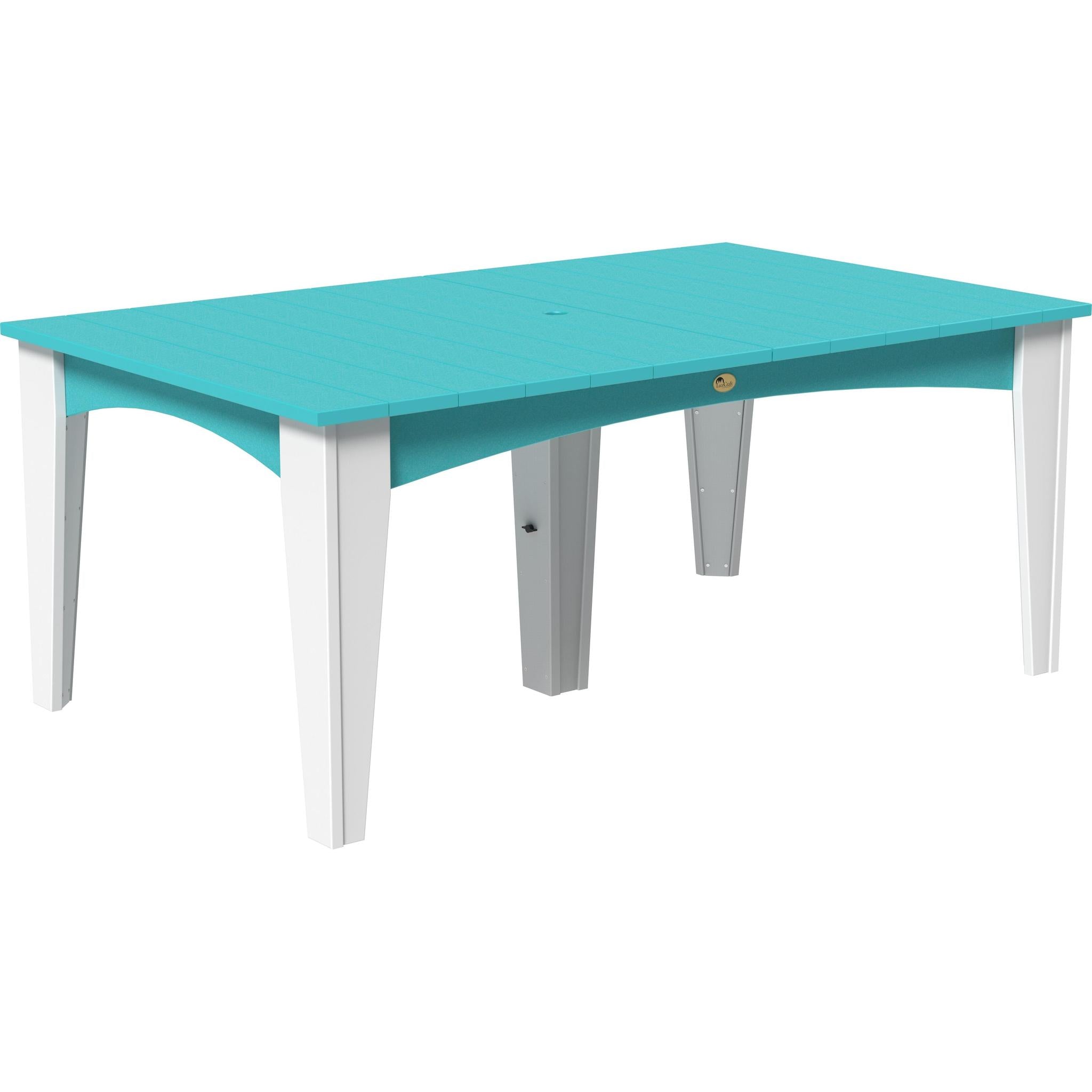 Island Dining Table-Outdoor Dining Table-Aruba Blue & White-The Amish House