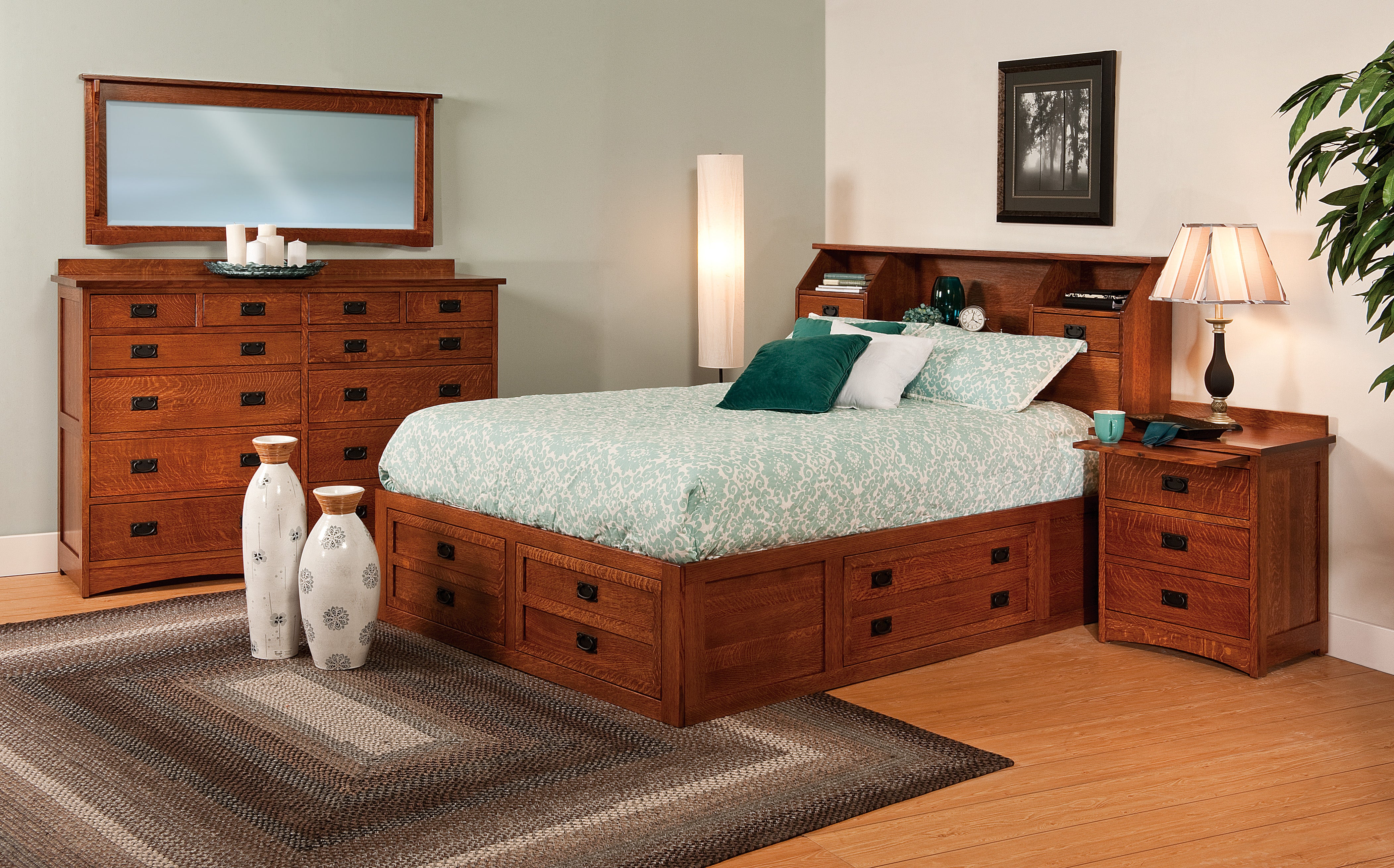 american made amish jacobson collection in quartersawn white oak with michaels cherry stain