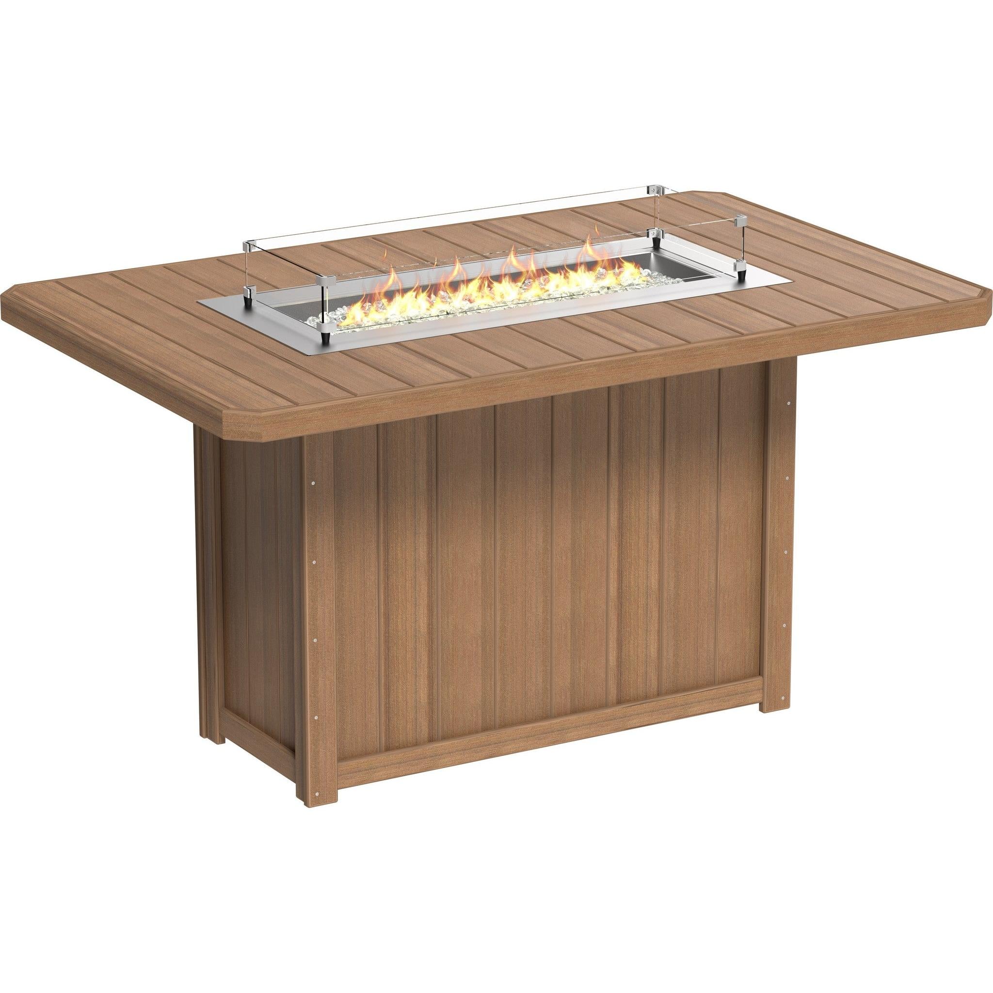 Lumin Fire Table 79-BH Rectangular in Antique Mahogany