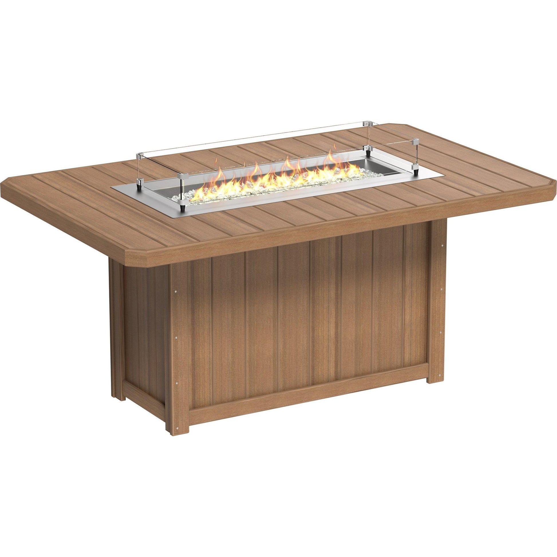 Lumin Fire Table 79-CH Rectangular in Antique Mahogany