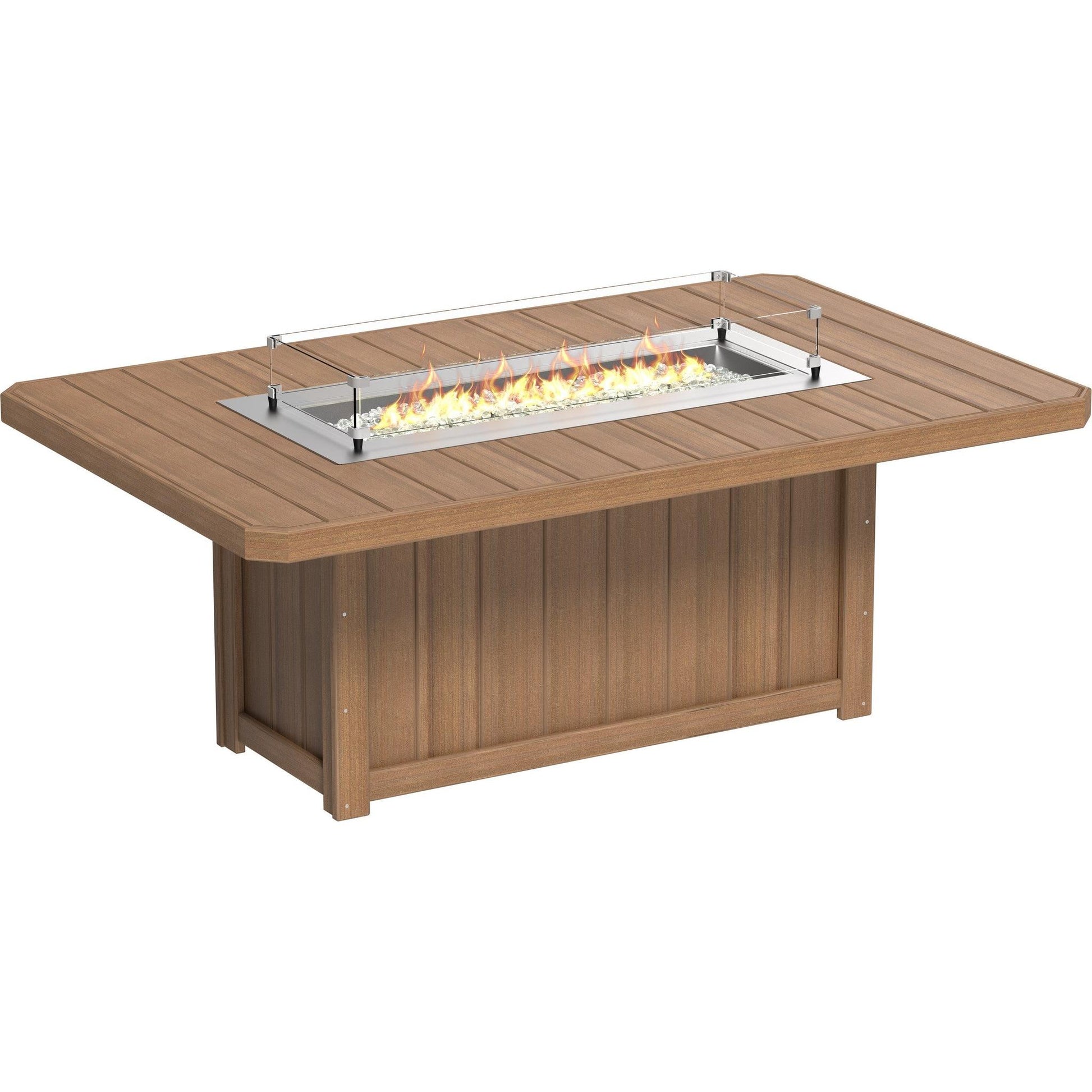 Lumin Fire Table 79-DH Rectangular in Antique Mahogany