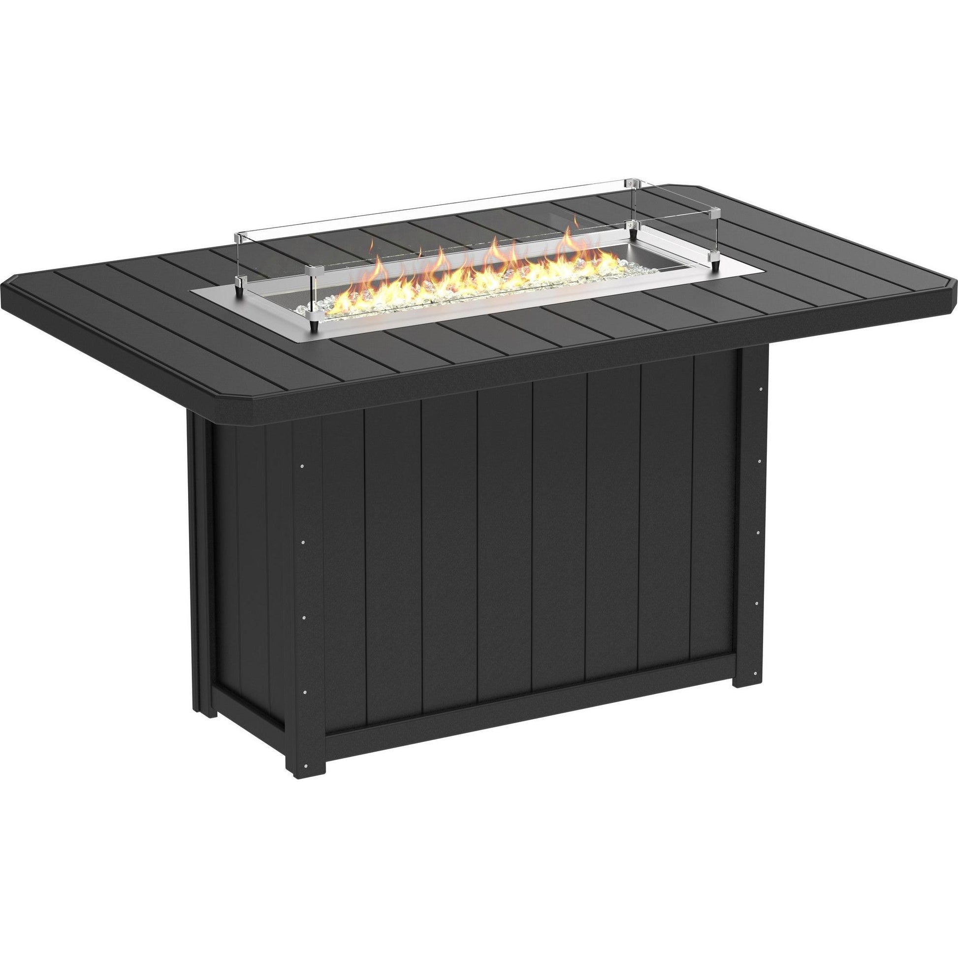 Lumin Fire Table 79-BH Rectangular in Black