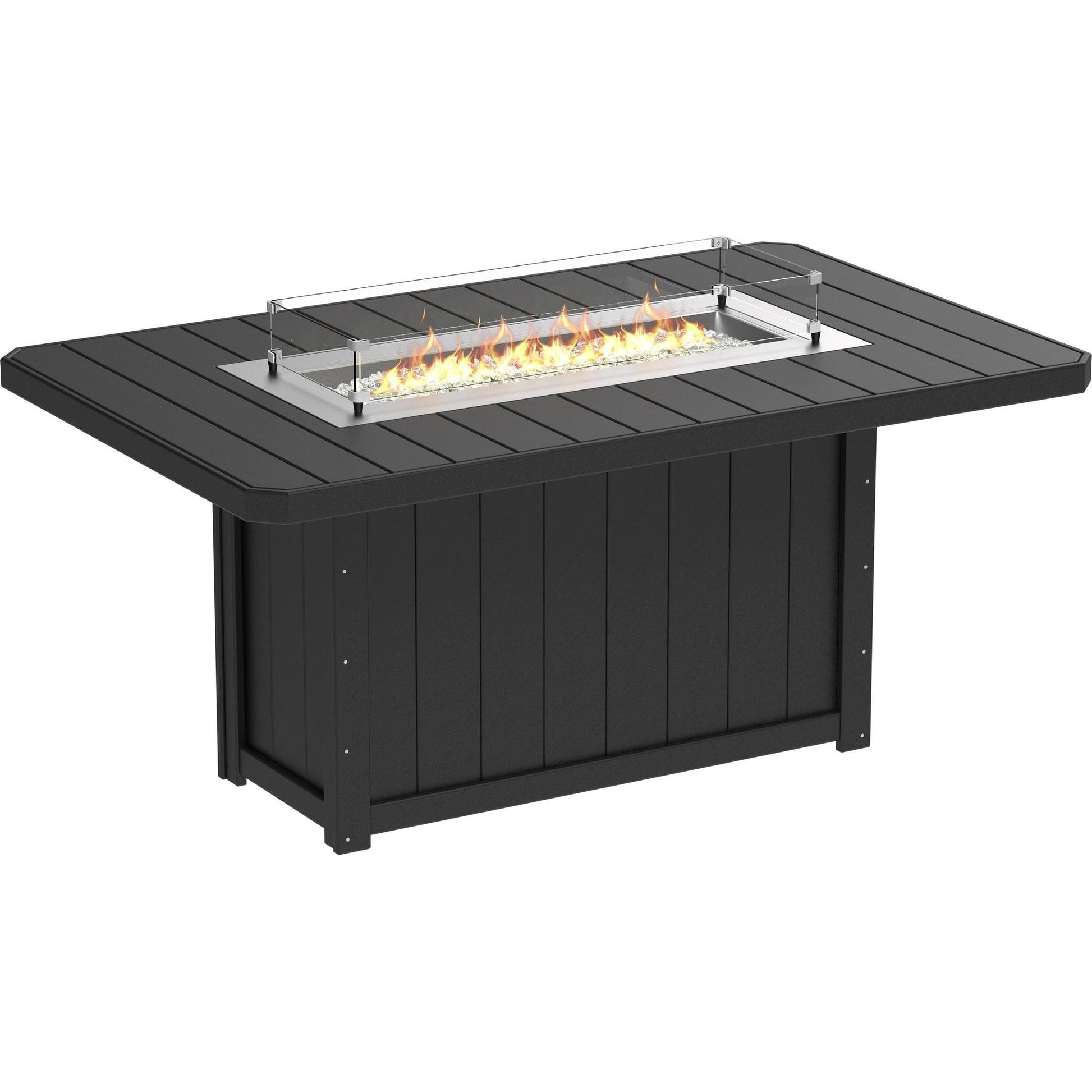 Lumin Fire Table 79-CH Rectangular in Black