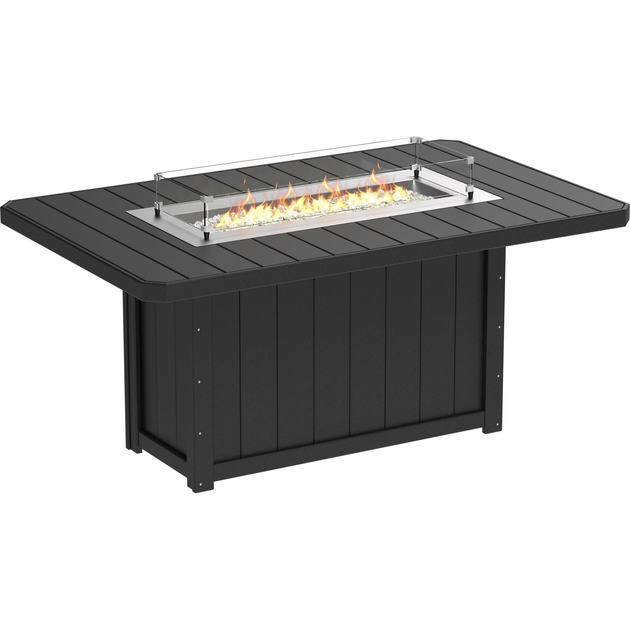 Lumin Fire Table 79-CH Rectangular in Black