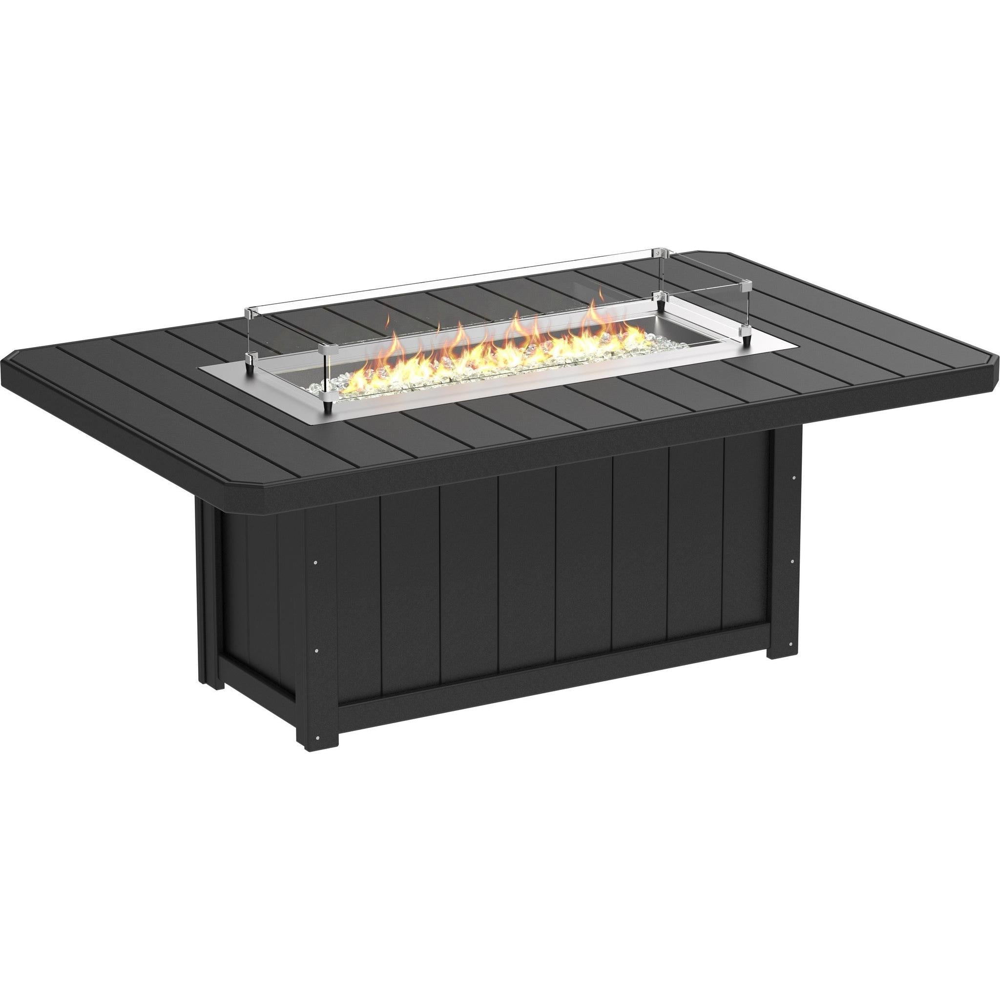 Lumin Fire Table 79-DH Rectangular in Black