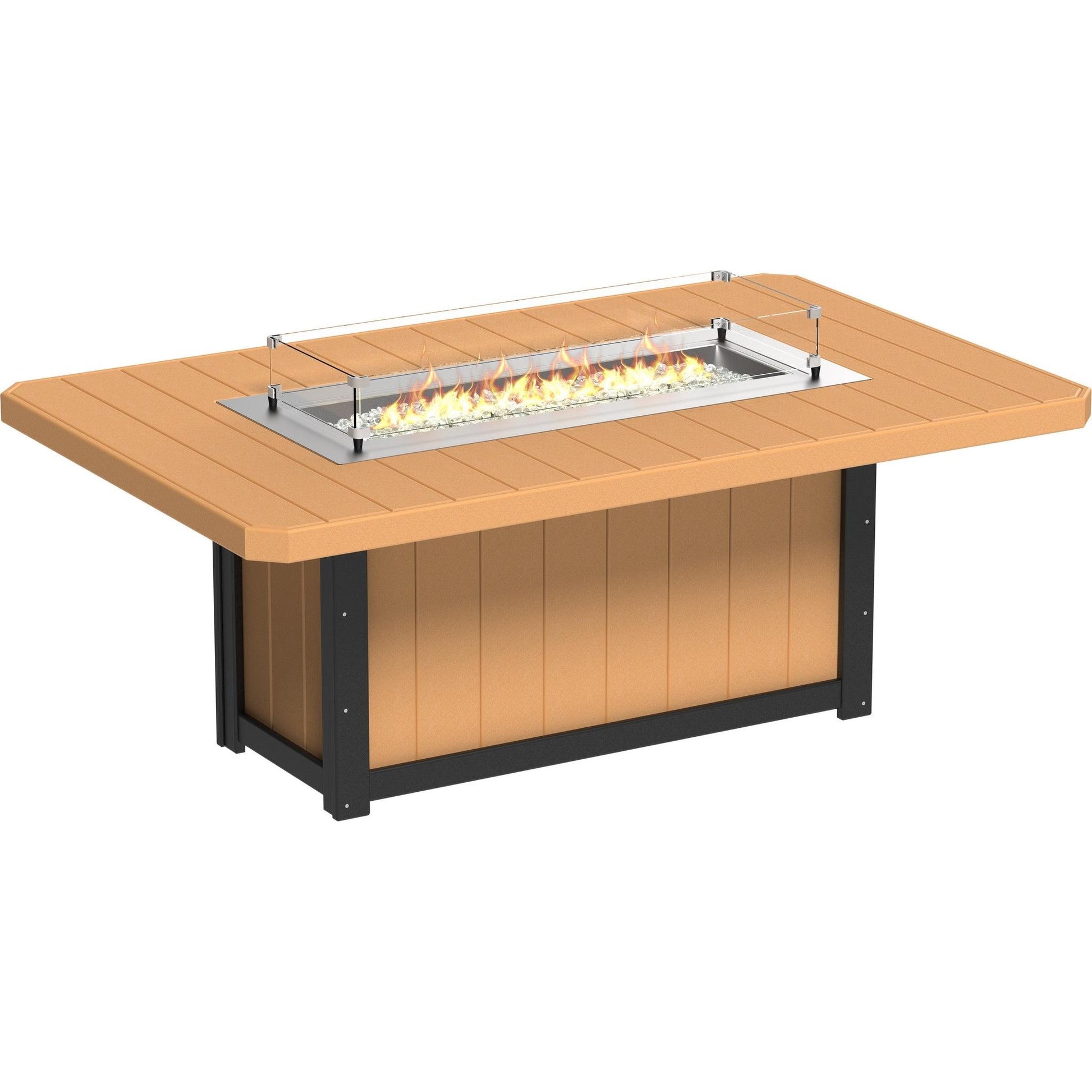 Lumin Fire Table 79-DH Rectangular in Cedar & Black