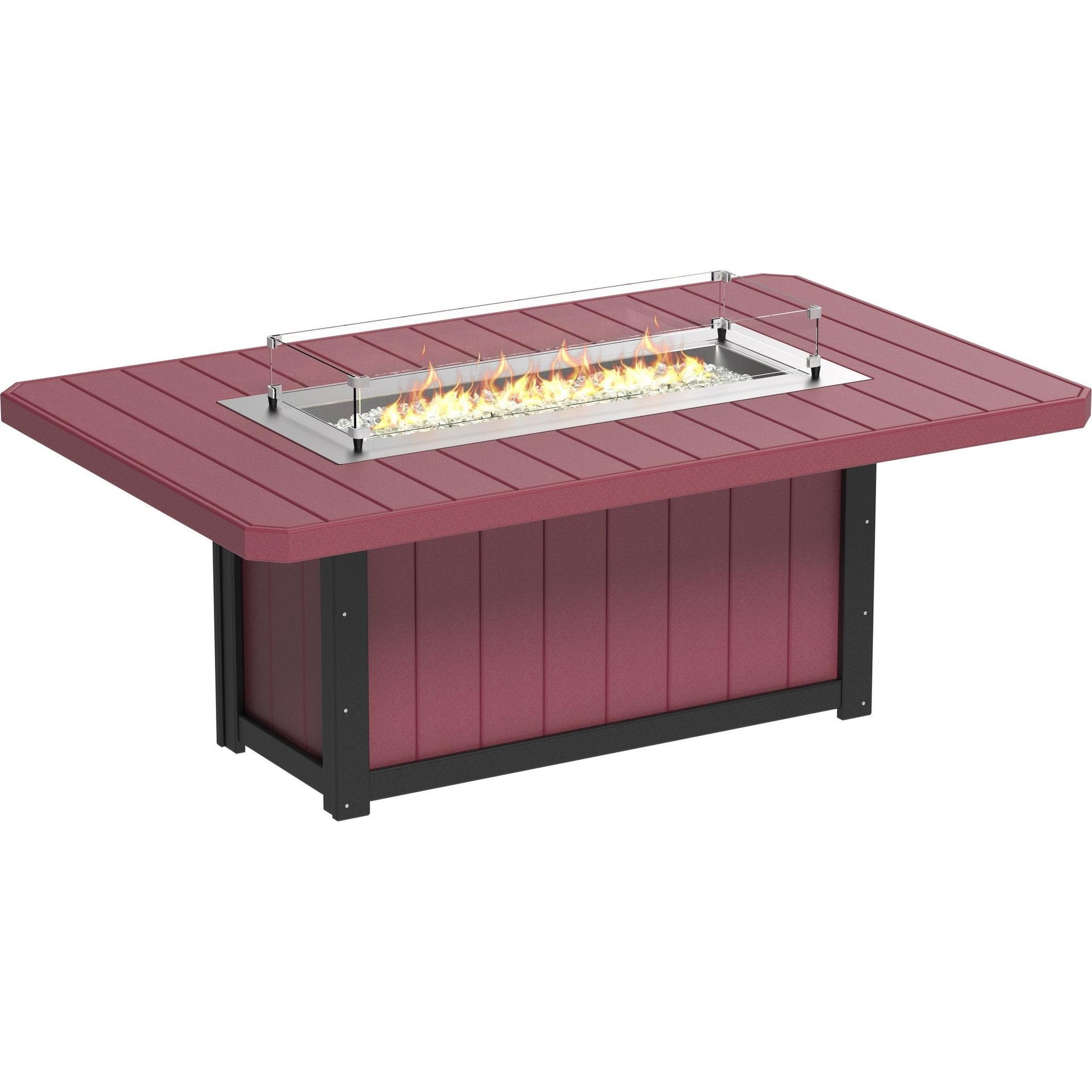 Lumin Fire Table 79-DH Rectangular in Cherrywood & Black