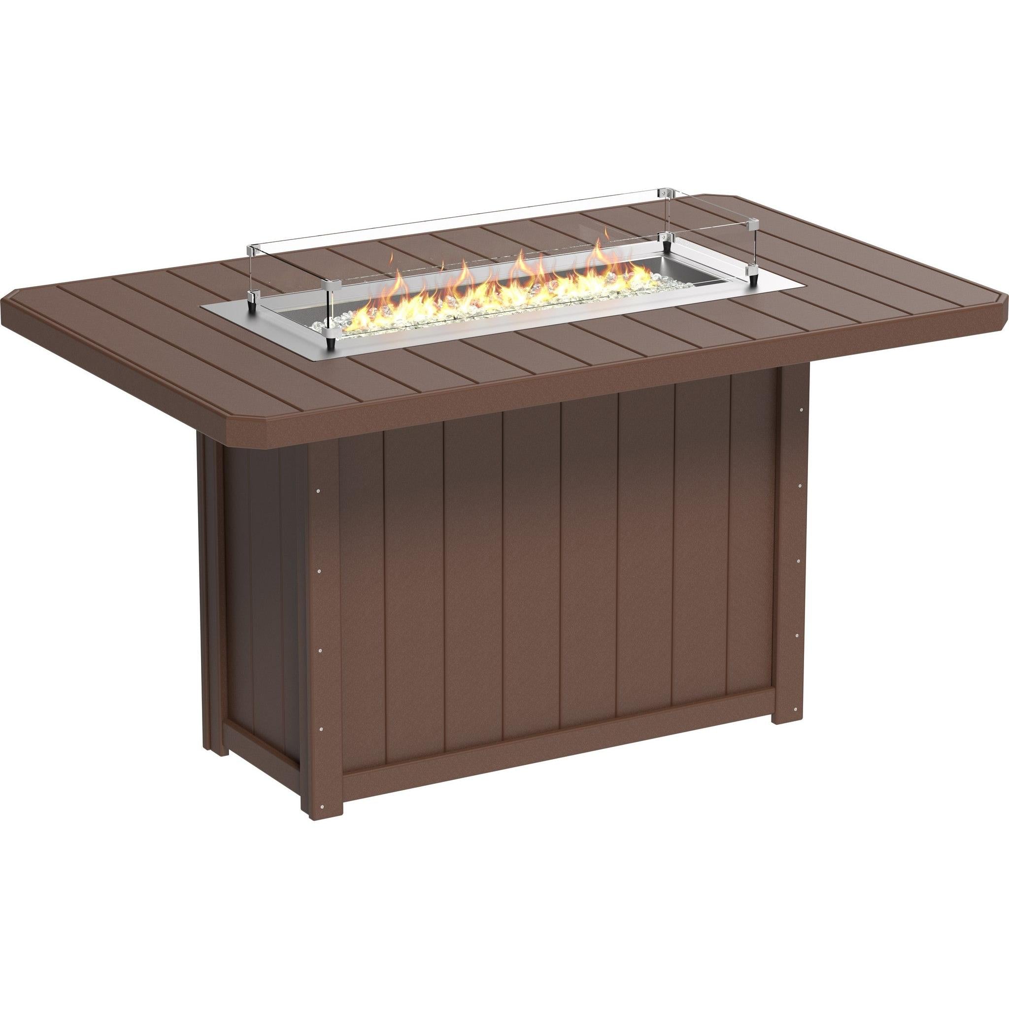 Lumin Fire Table 79-BH Rectangular in Chestnut Bown