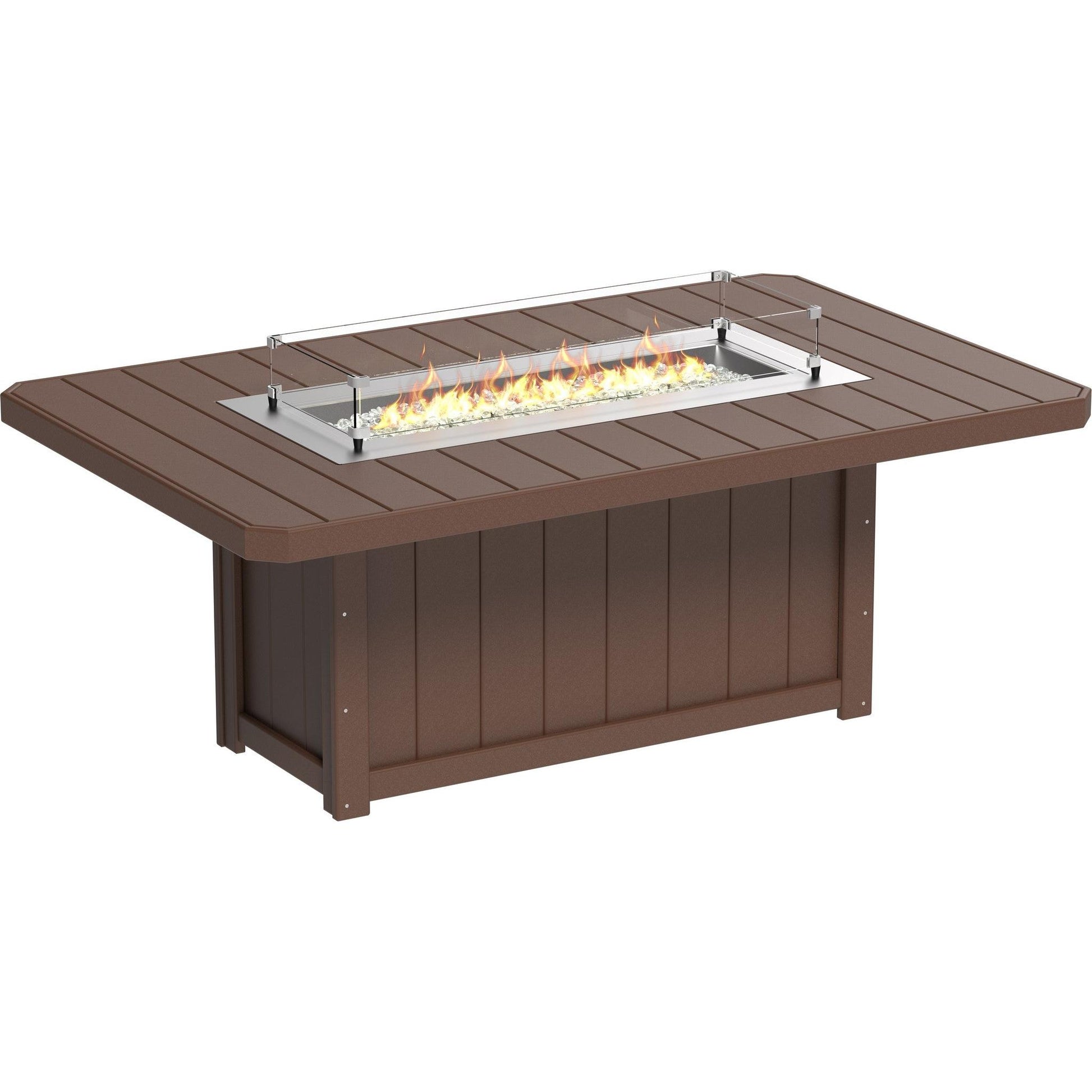 Lumin Fire Table 79-DH Rectangular in Chestnut Brown