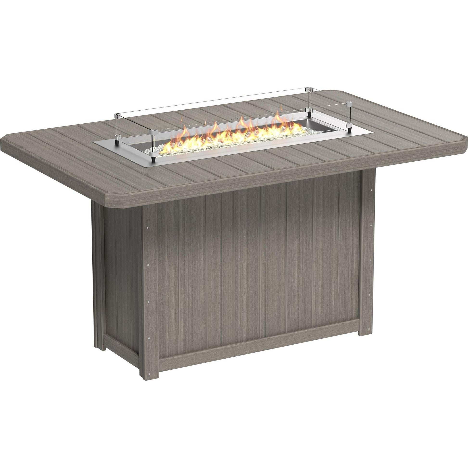 Lumin Fire Table 79-BH Rectangular in Coastal Gray