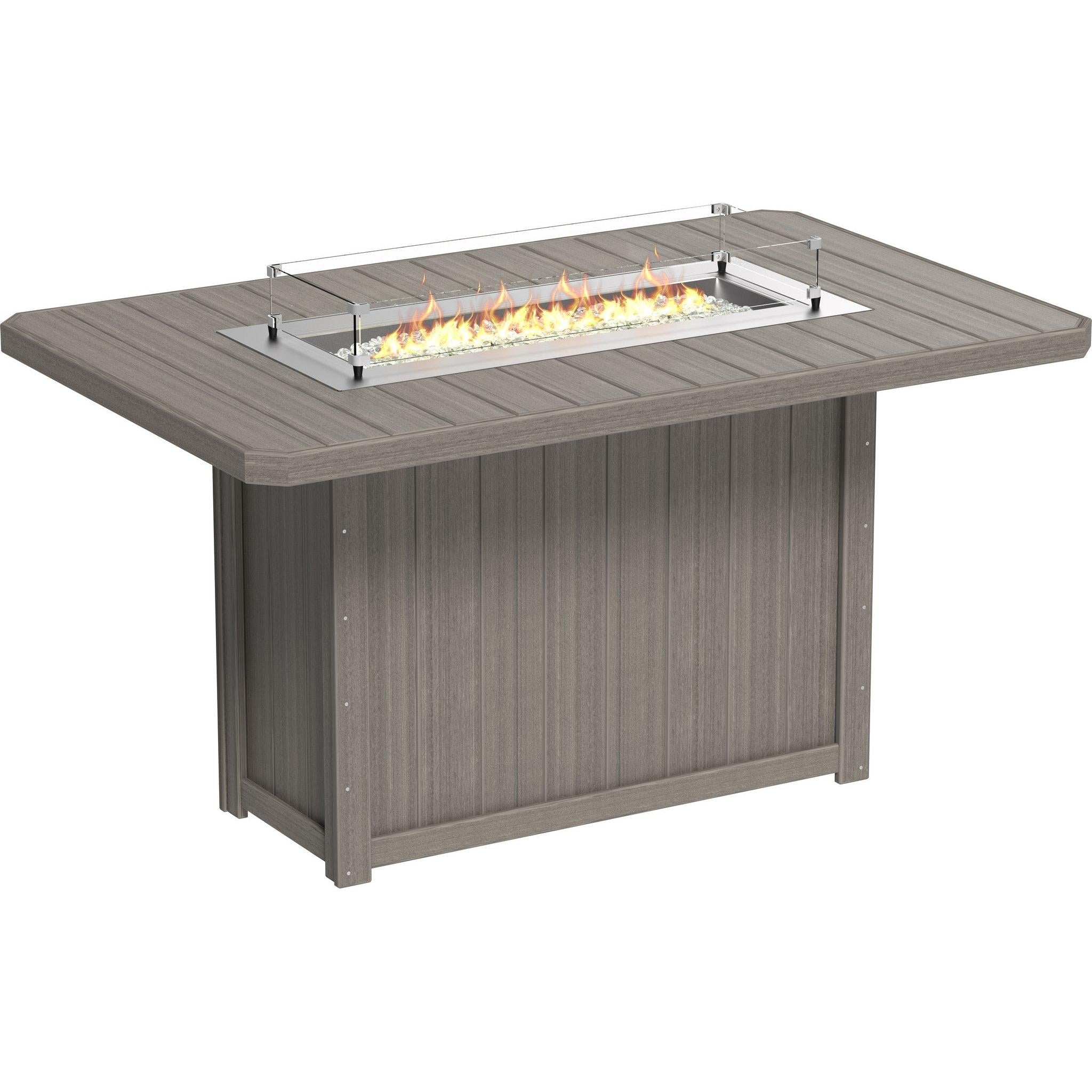 Lumin Fire Table 79-BH Rectangular in Coastal Gray