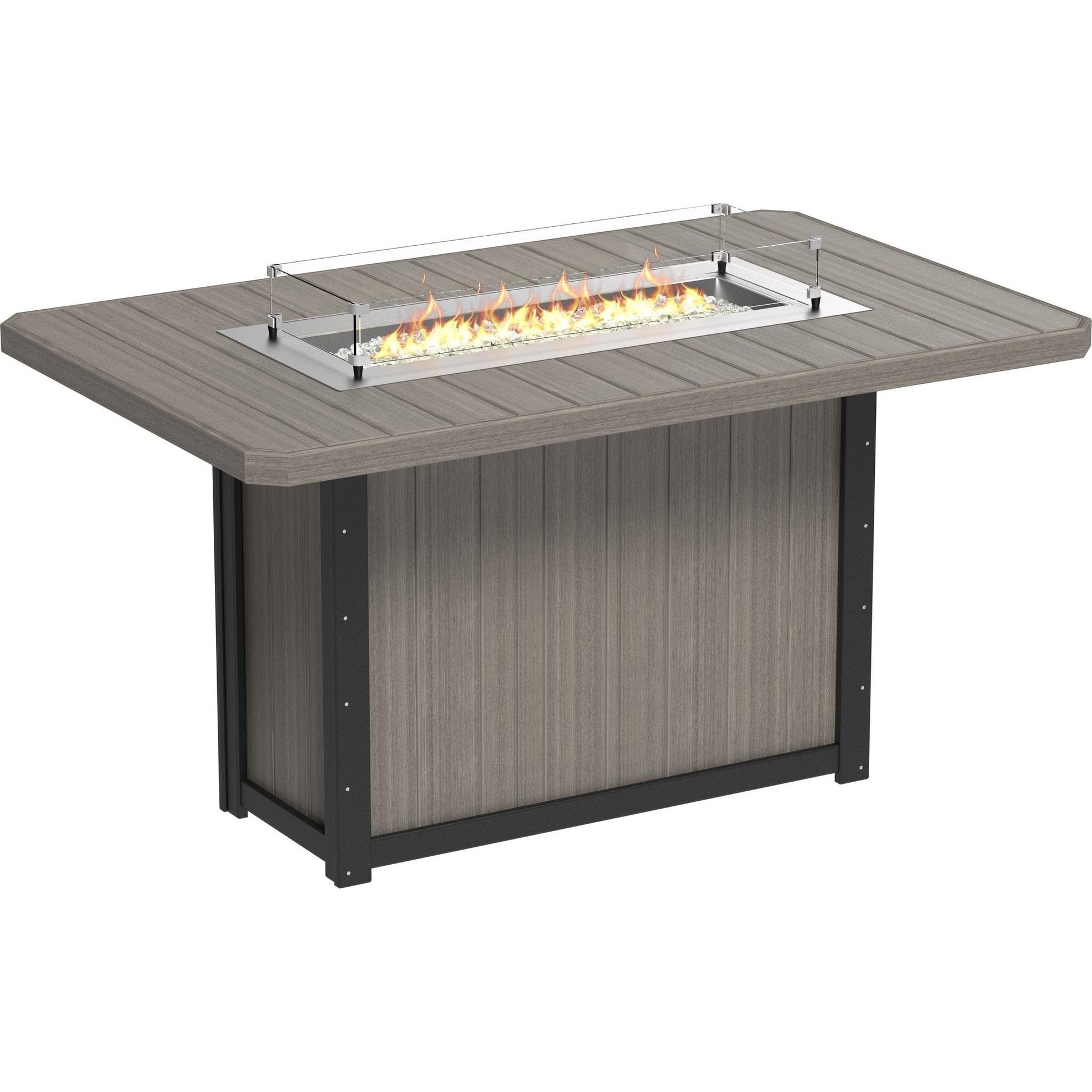 Lumin Fire Table 79-BH Rectangular in Coastal Gray & Black