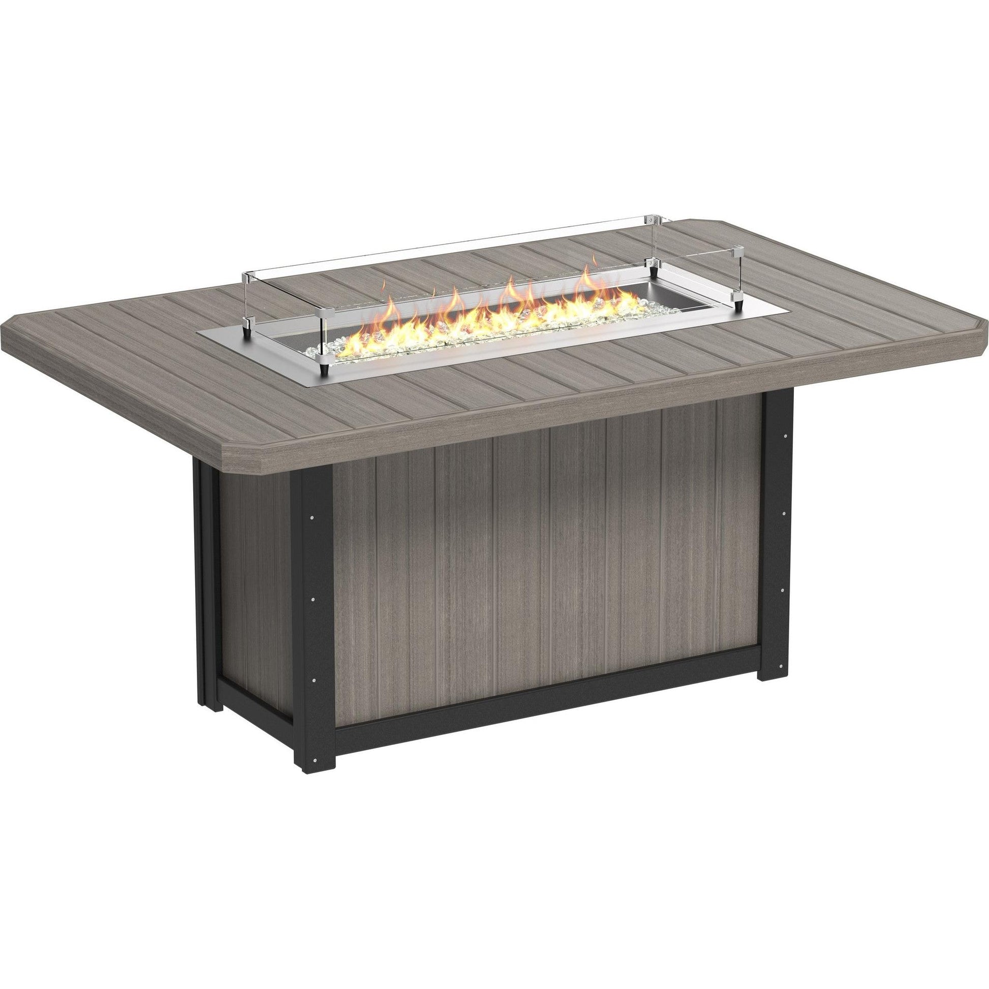 Lumin Fire Table 79-CH Rectangular in Coastal Gray & Black
