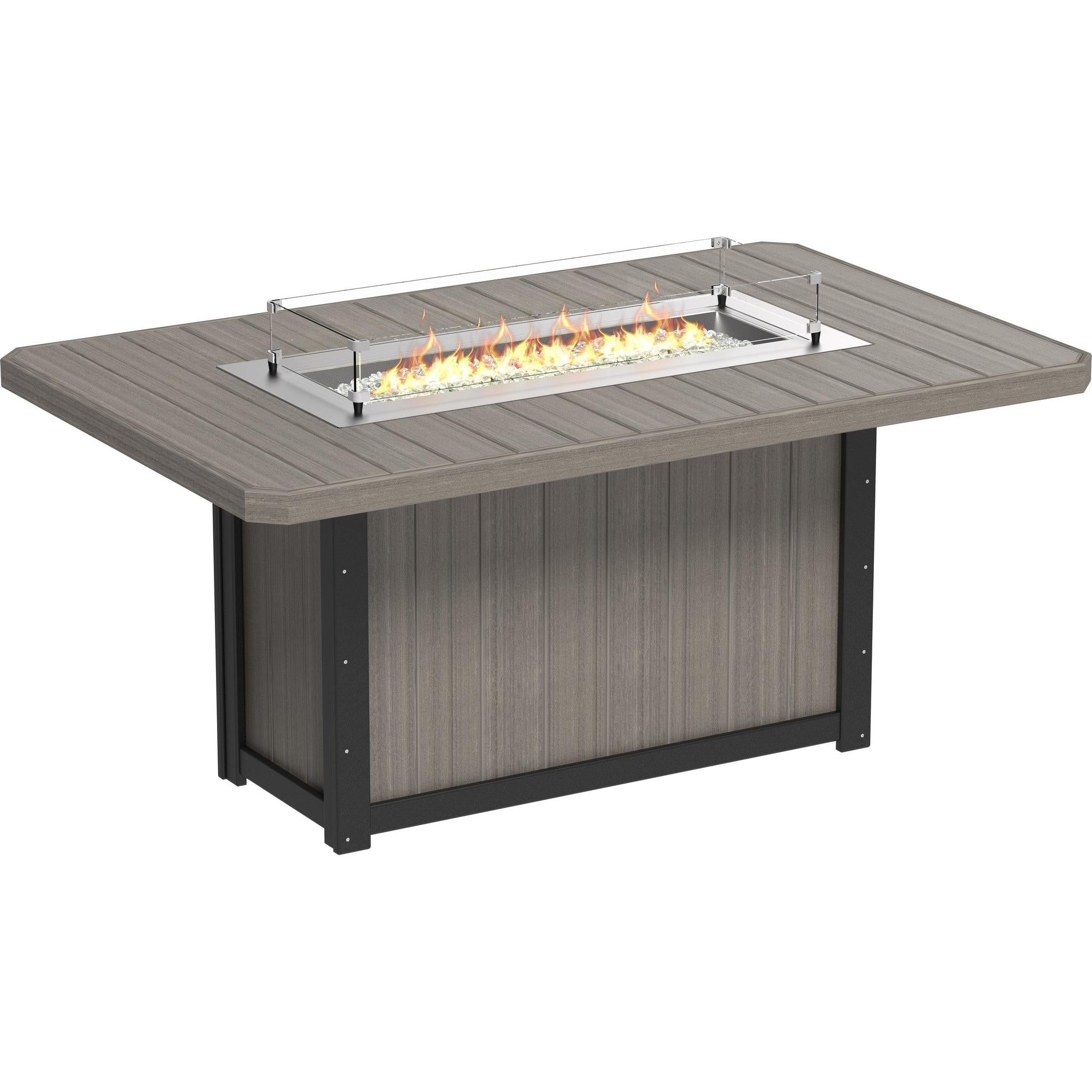 Lumin Fire Table 79-CH Rectangular in Coastal Gray & Black