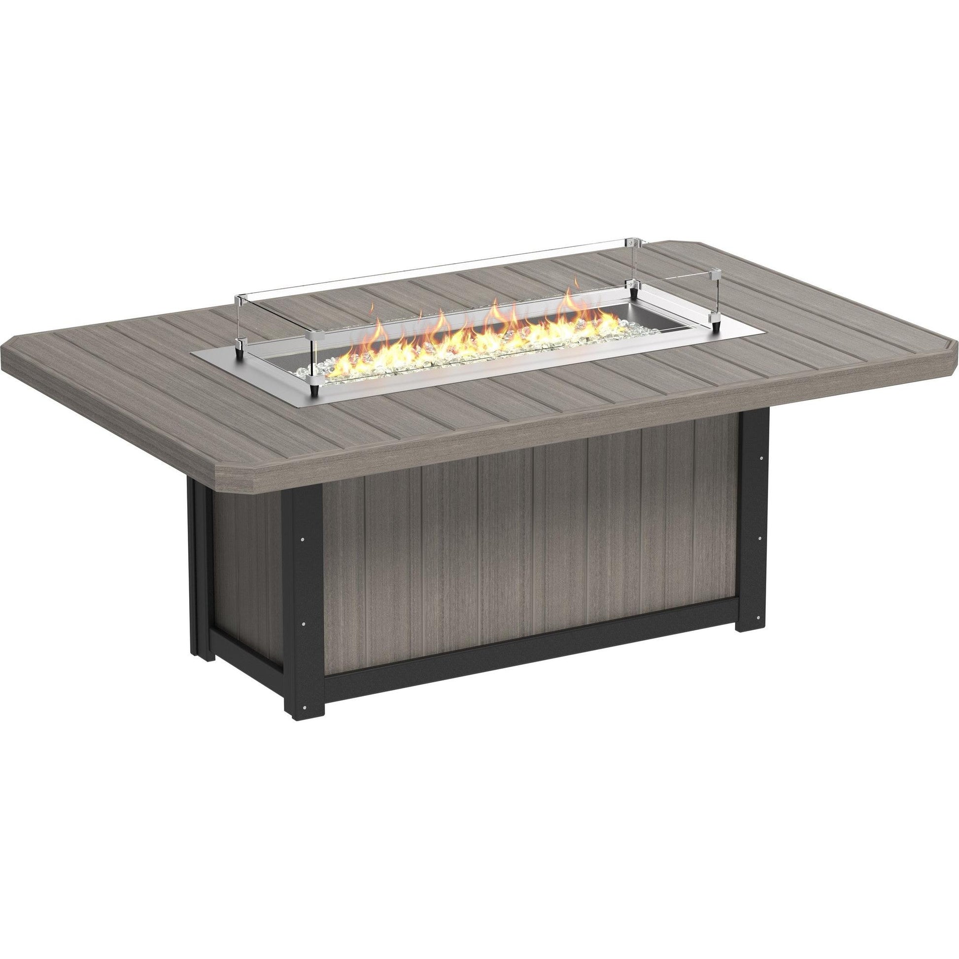Lumin Fire Table 79-DH Rectangular in Coastal Gray & Black
