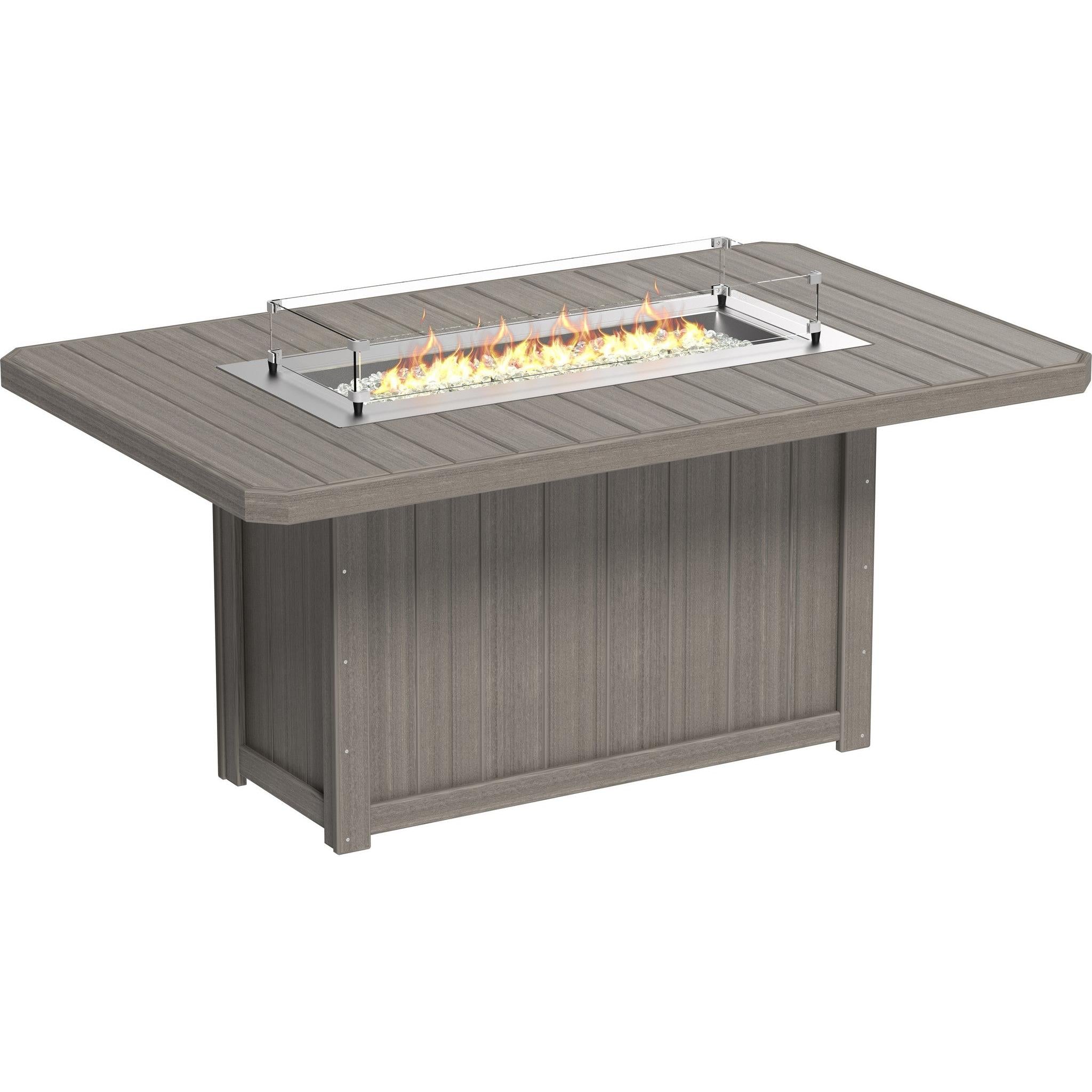 Lumin Fire Table 79-CH Rectangular in Coastal Gray