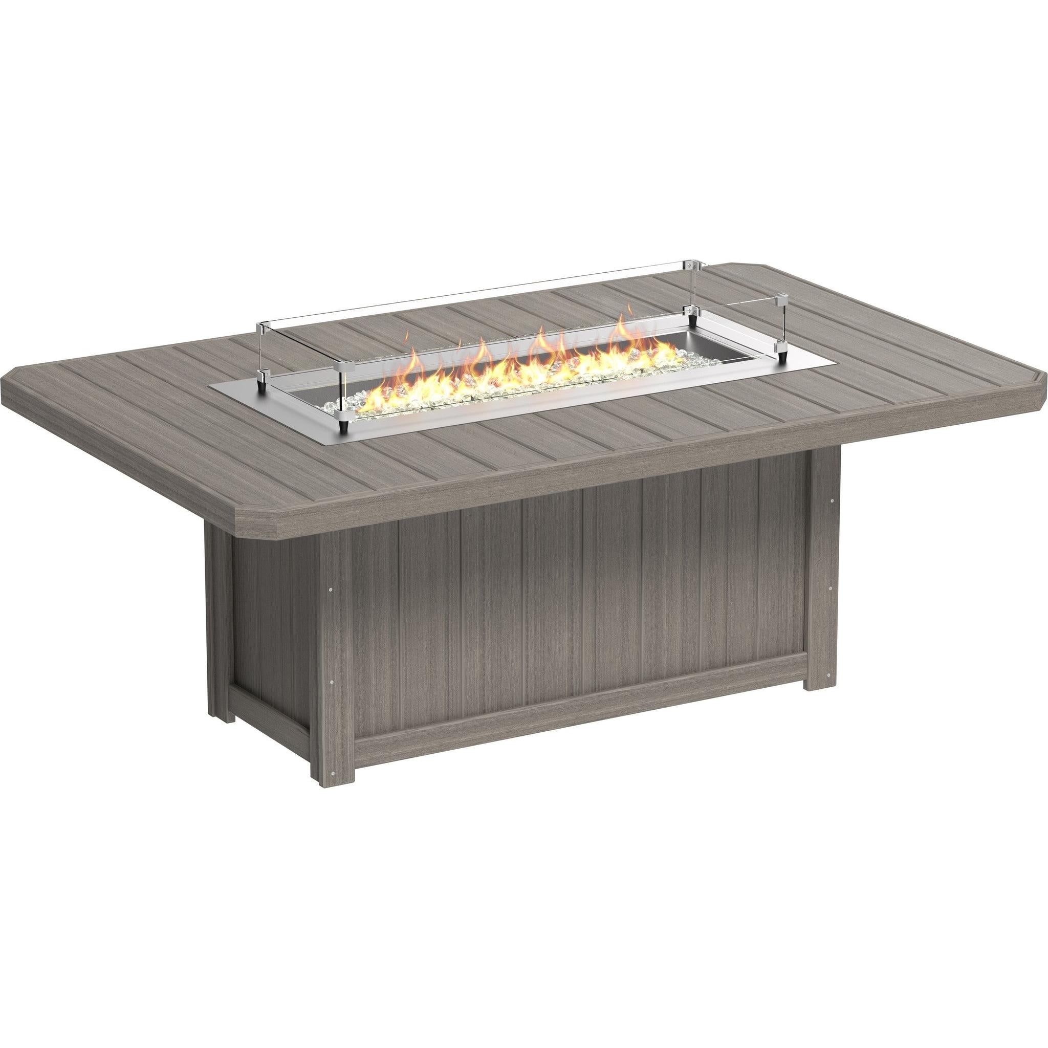 Lumin Fire Table 79-DH Rectangular in Coastal Gray