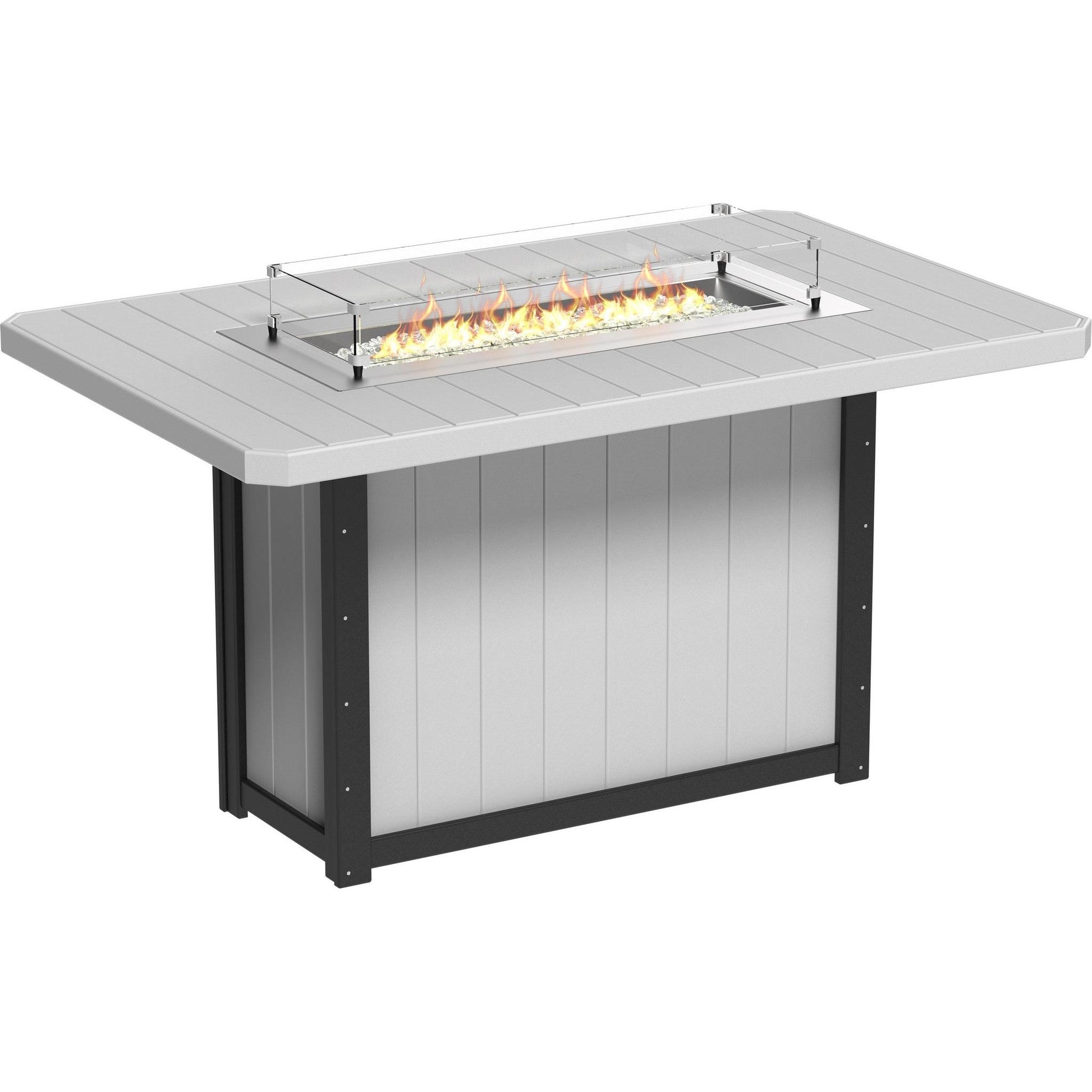 Lumin Fire Table 79-BH Rectangular in Dove Gray & Black