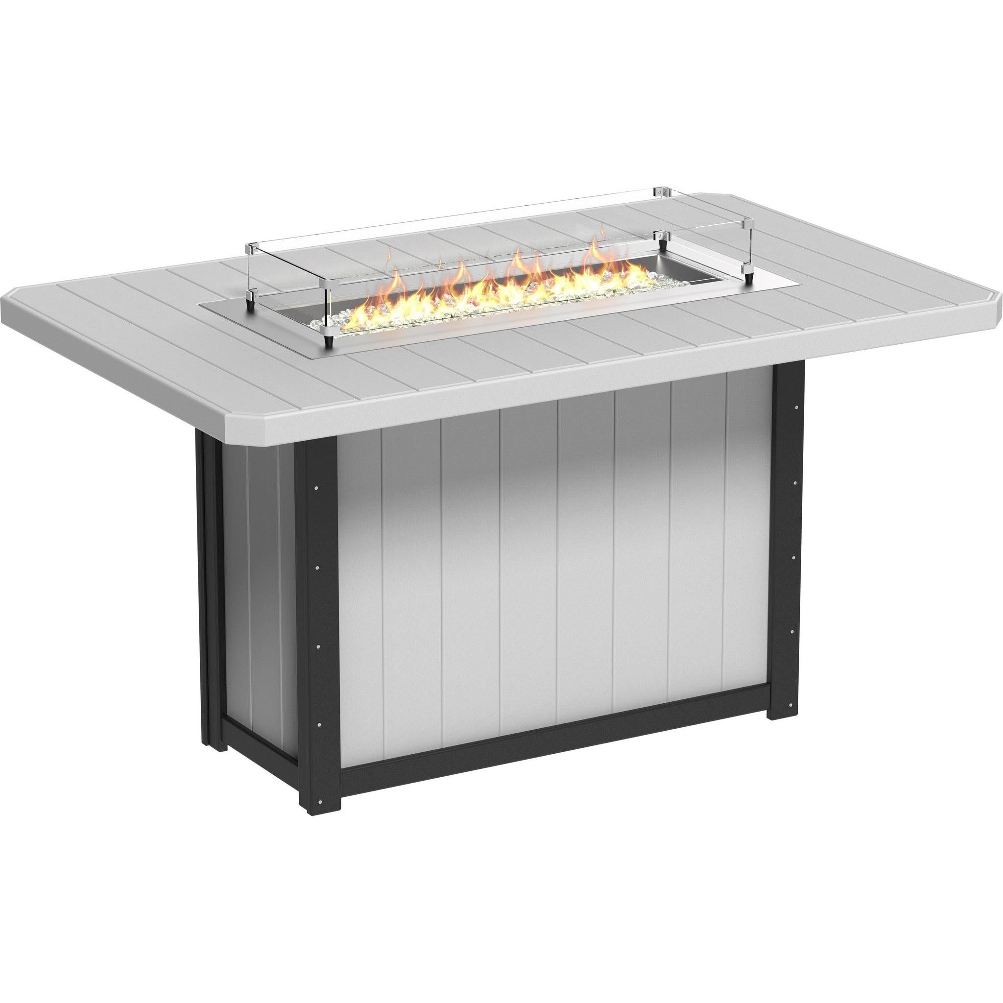 Lumin Fire Table 79-BH Rectangular in Dove Gray & Black