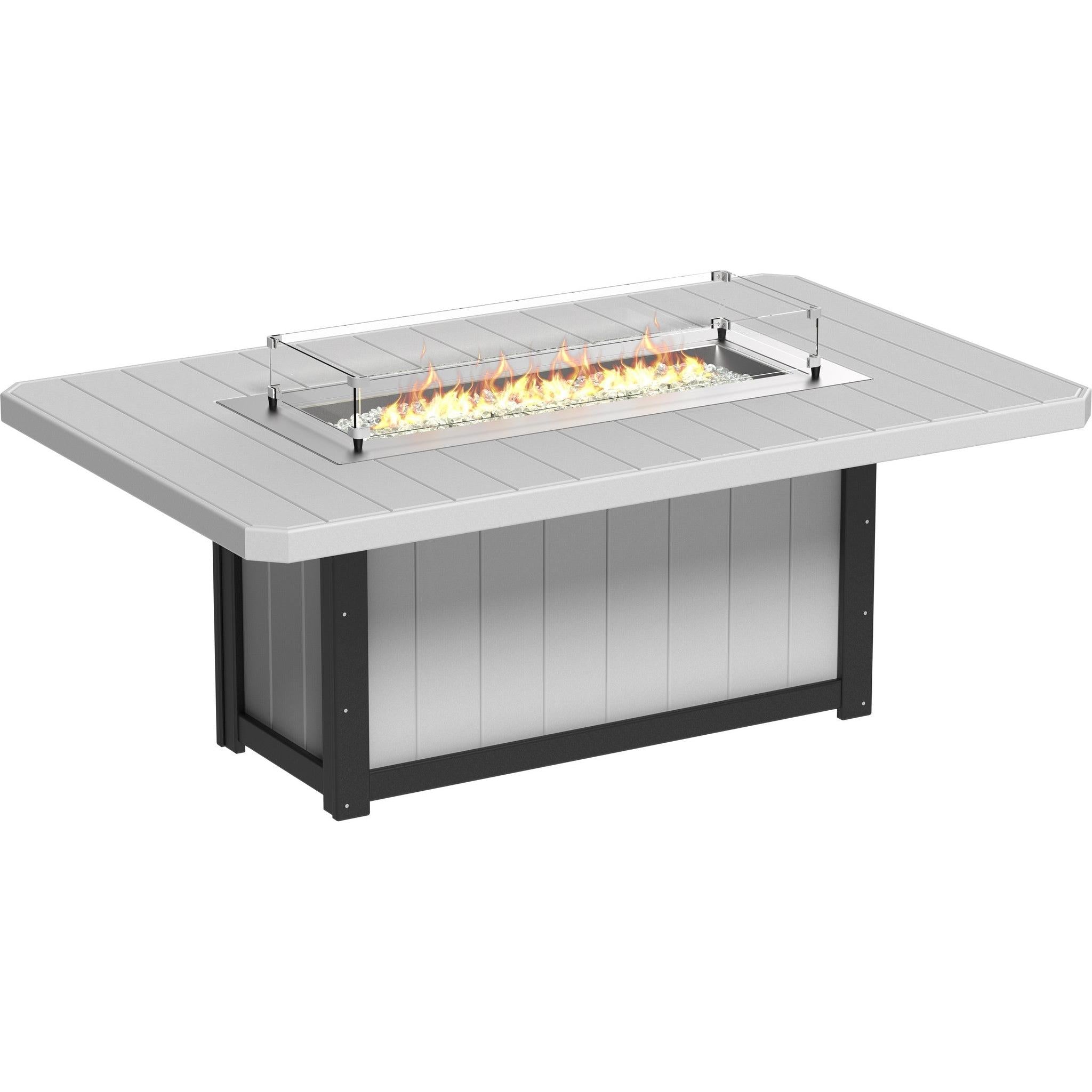 Lumin Fire Table 79-DH Rectangular in Dove Gray & Black