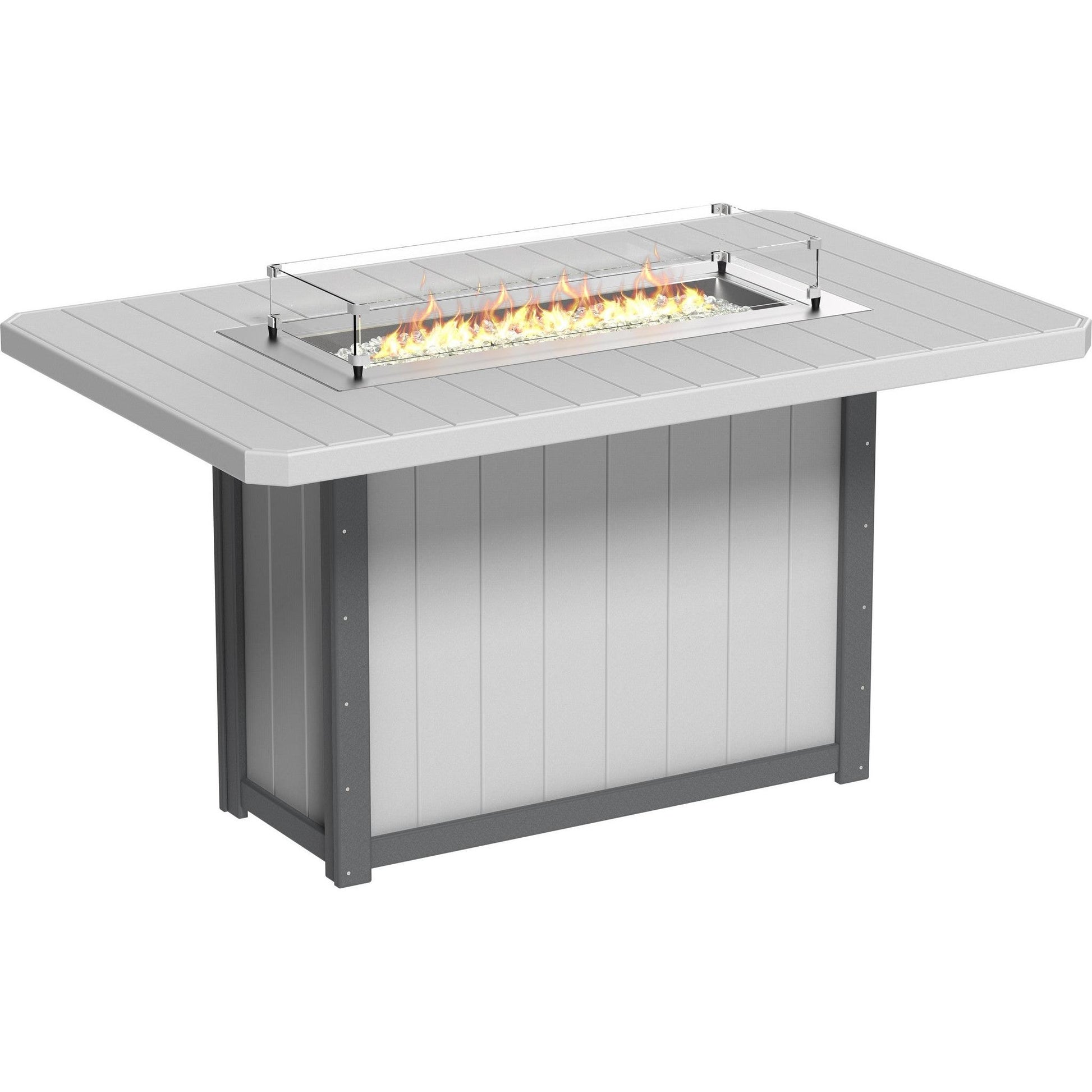Lumin Fire Table 79-BH Rectangular in Dove Gray & Slate