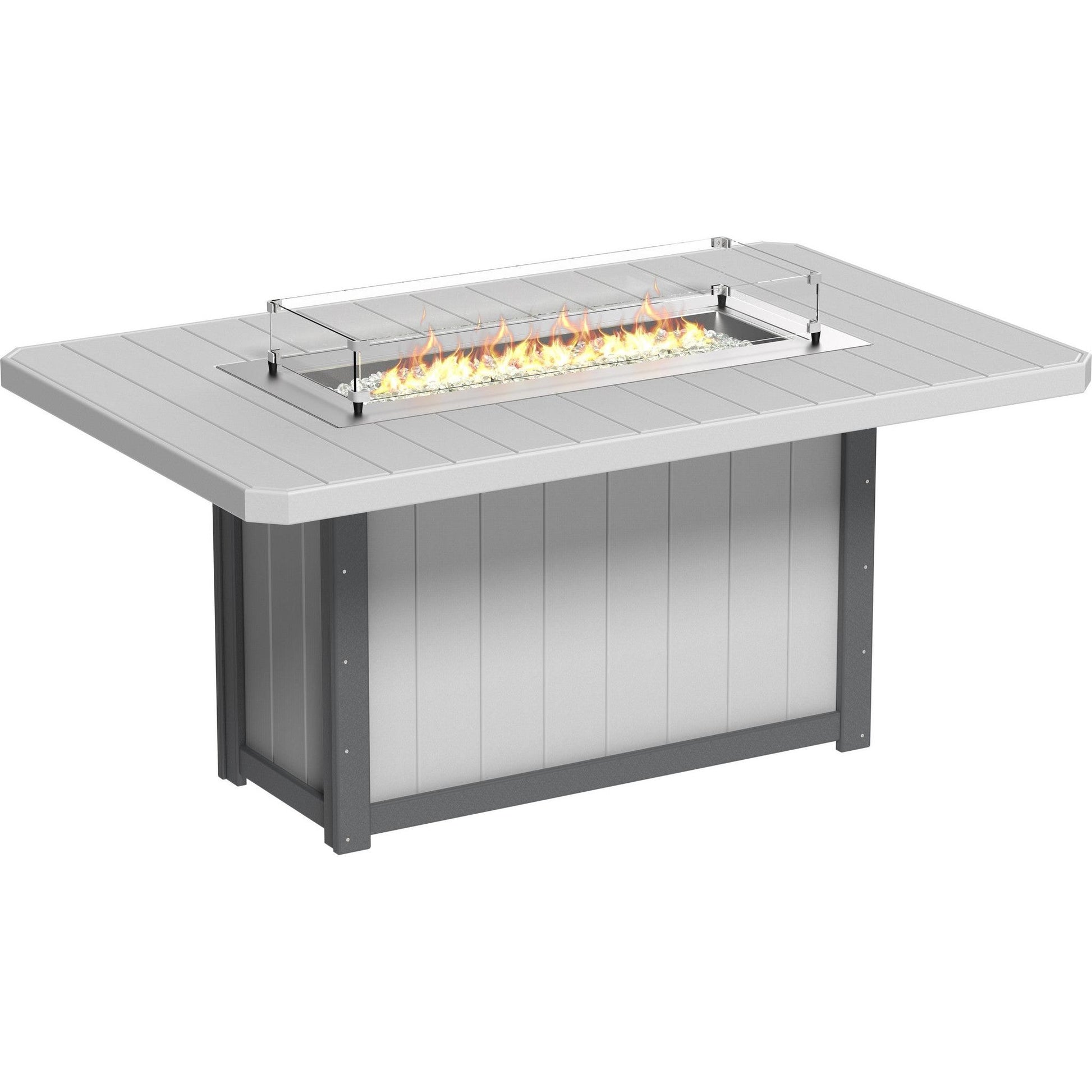Lumin Fire Table 79-CH Rectangular in  Dove Gray & Slate