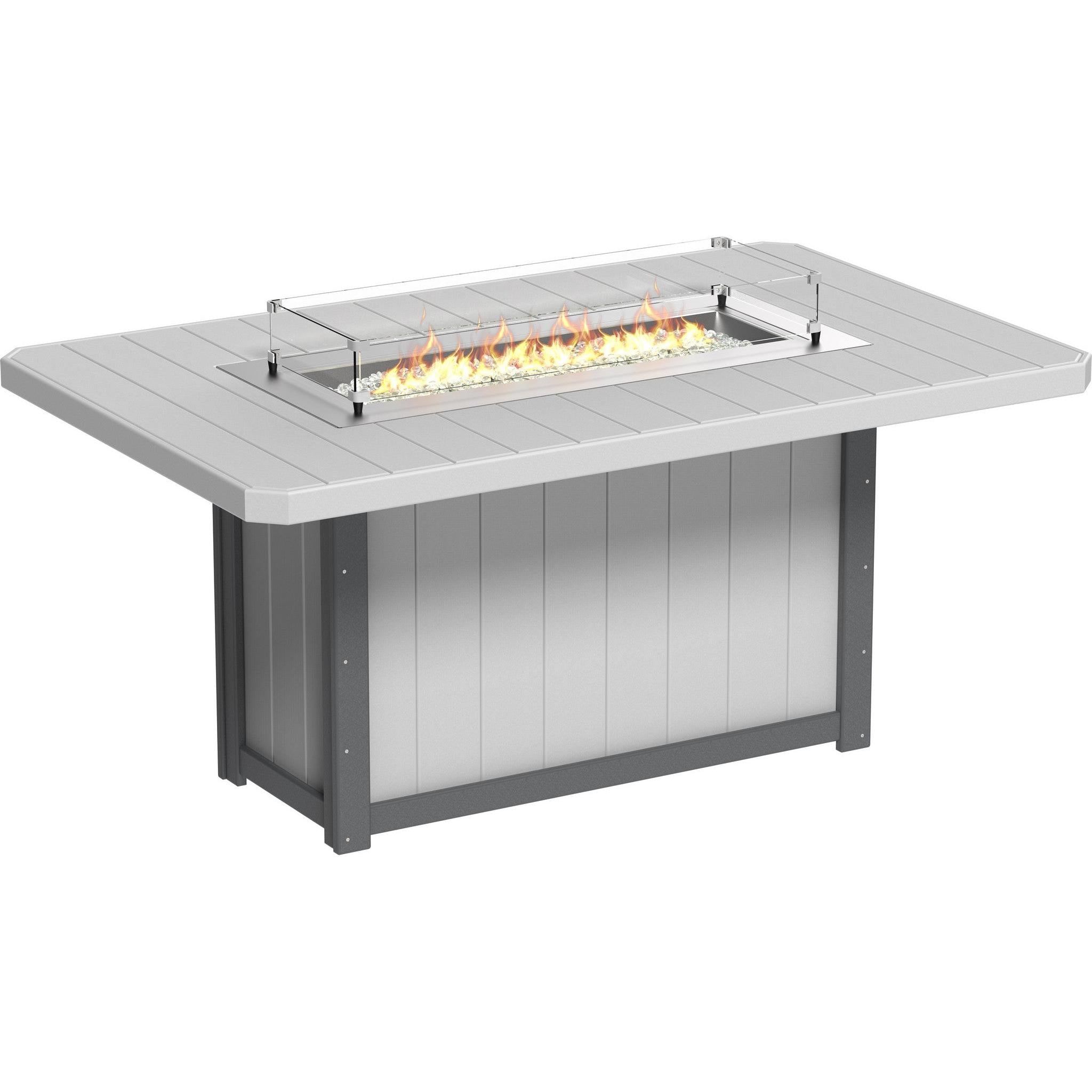 Lumin Fire Table 79-CH Rectangular in  Dove Gray & Slate