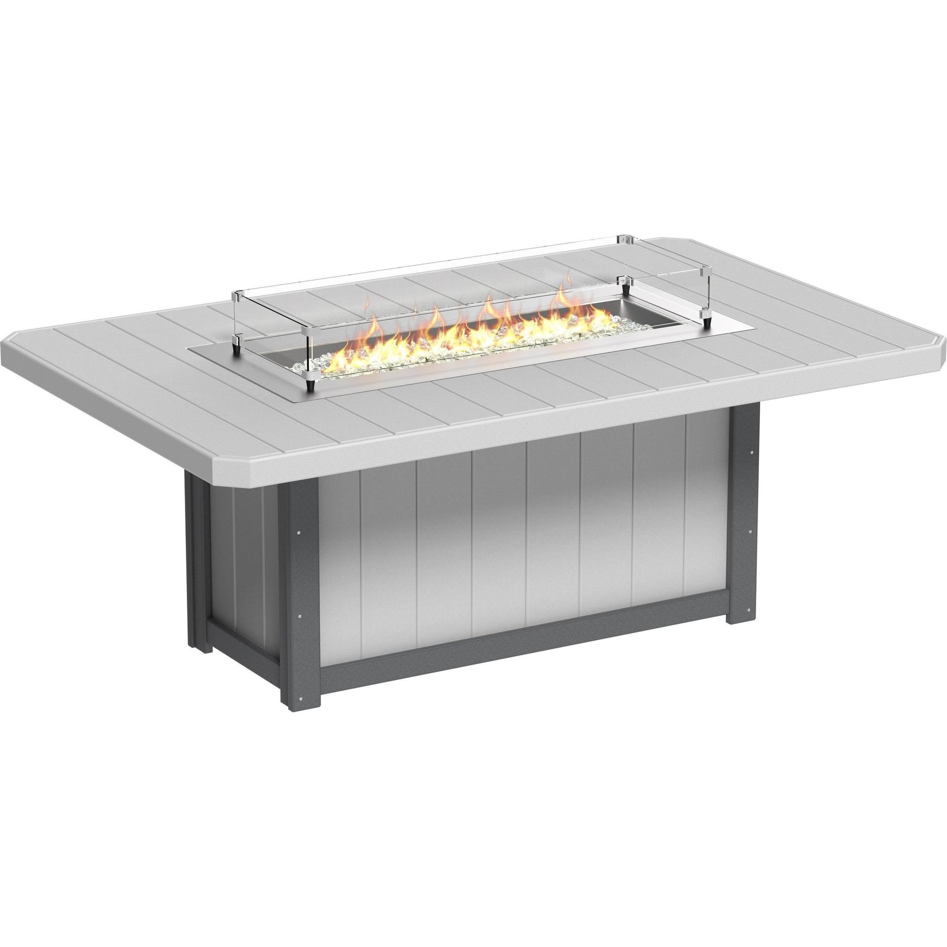 Lumin Fire Table 79-DH Rectangular in Dove Gray & Slate