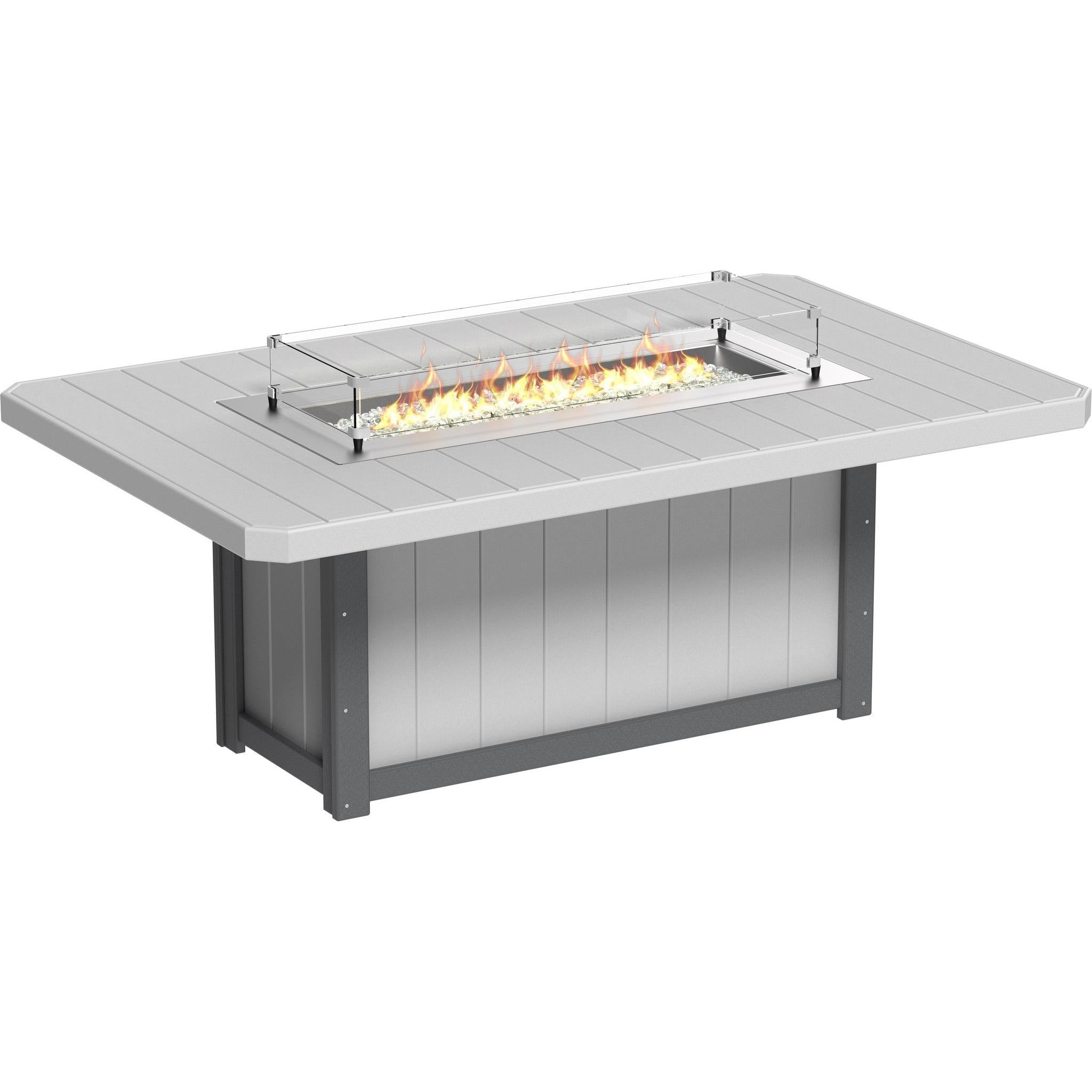 Lumin Fire Table 79-DH Rectangular in Dove Gray & Slate