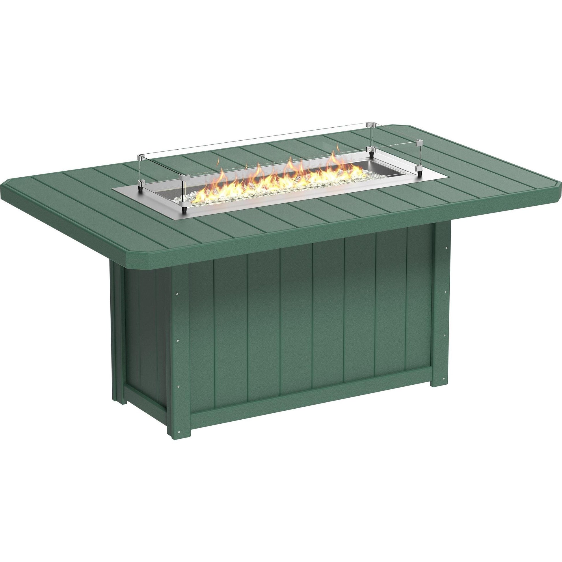 Lumin Fire Table 79-CH Rectangular in  Green