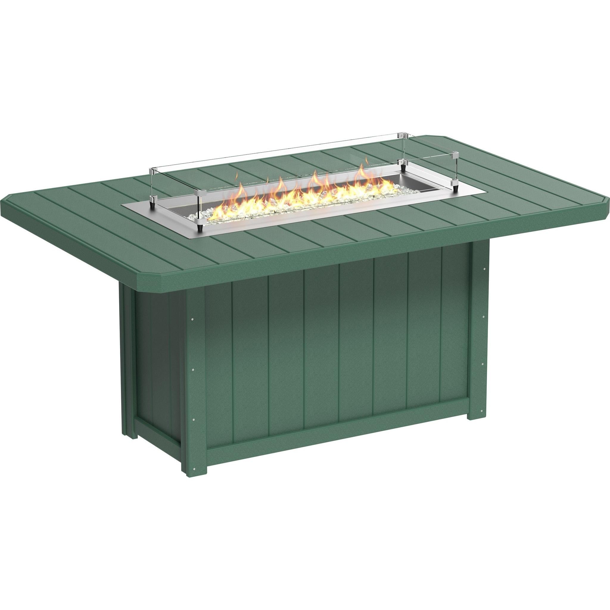 Lumin Fire Table 79-CH Rectangular in  Green
