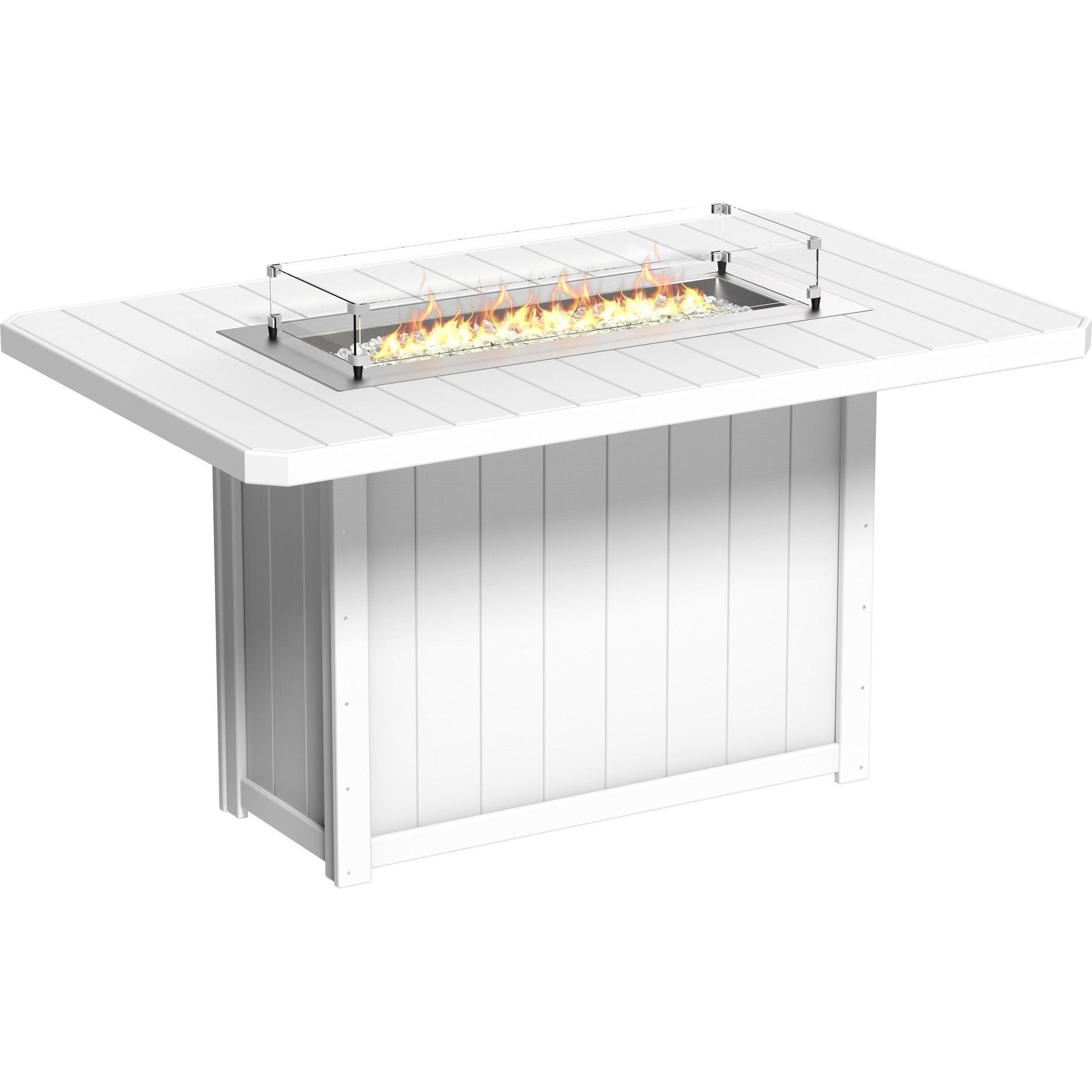 Lumin Fire Table 79-BH Rectangular in White