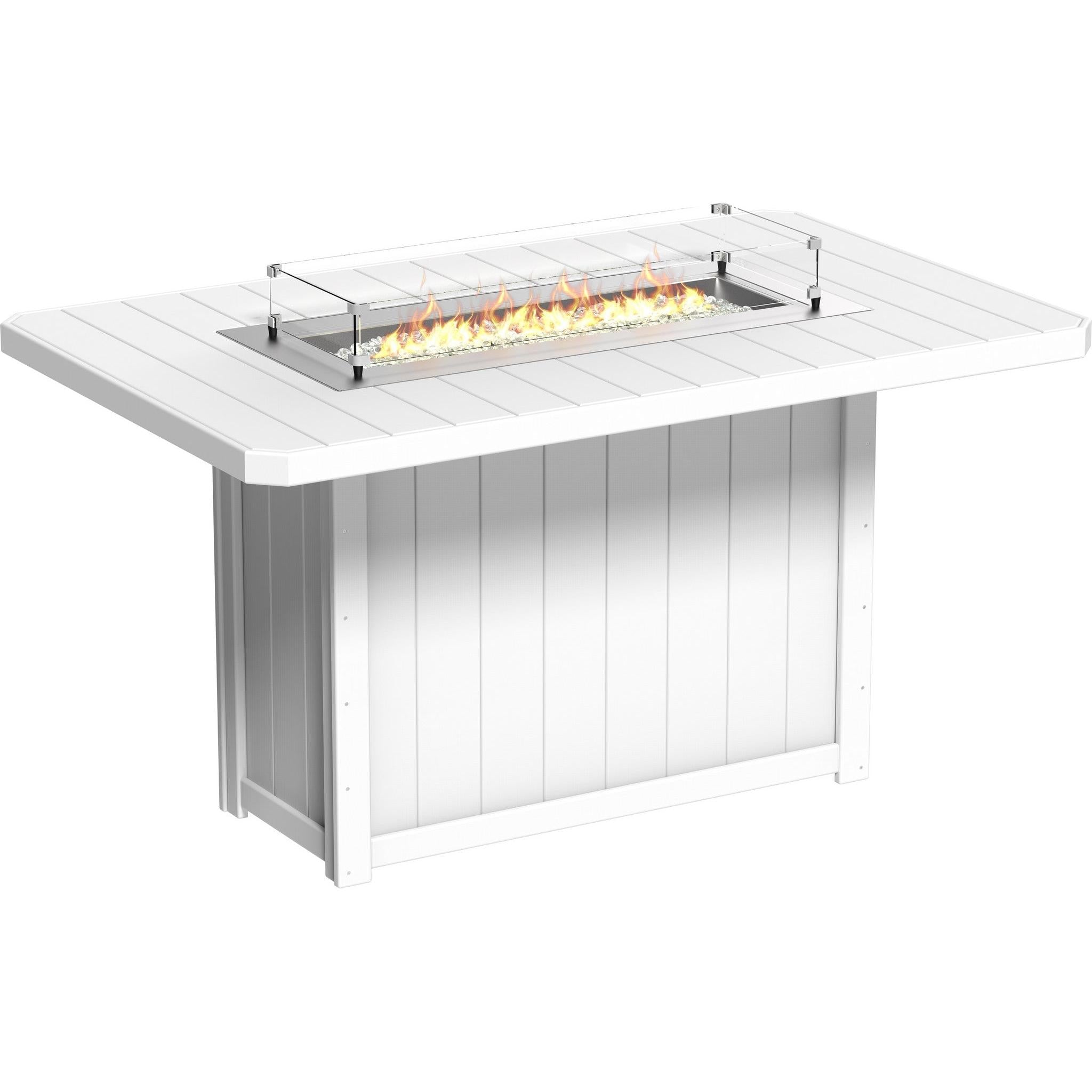 Lumin Fire Table 79-BH Rectangular in White
