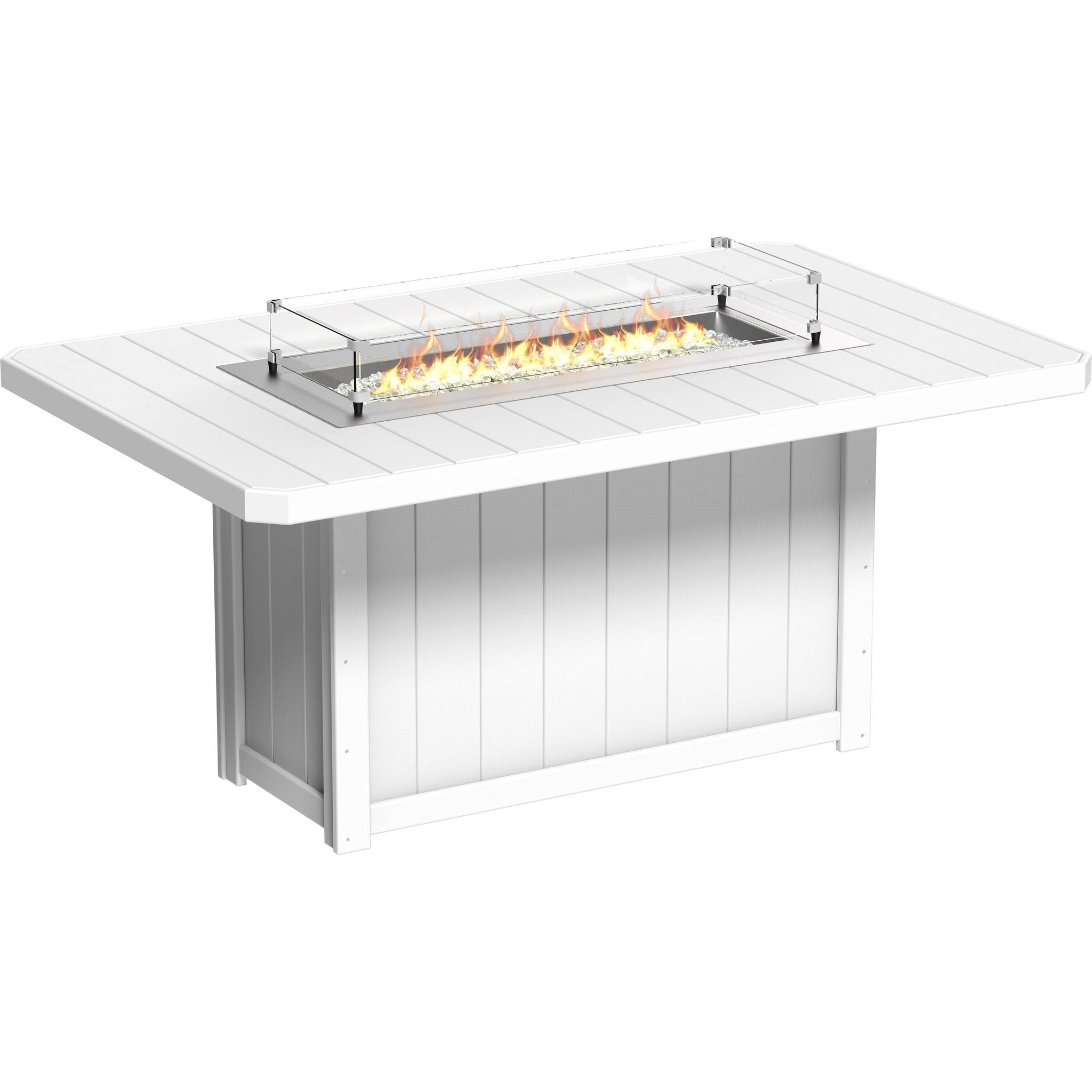 Lumin Fire Table 79-CH Rectangular in White