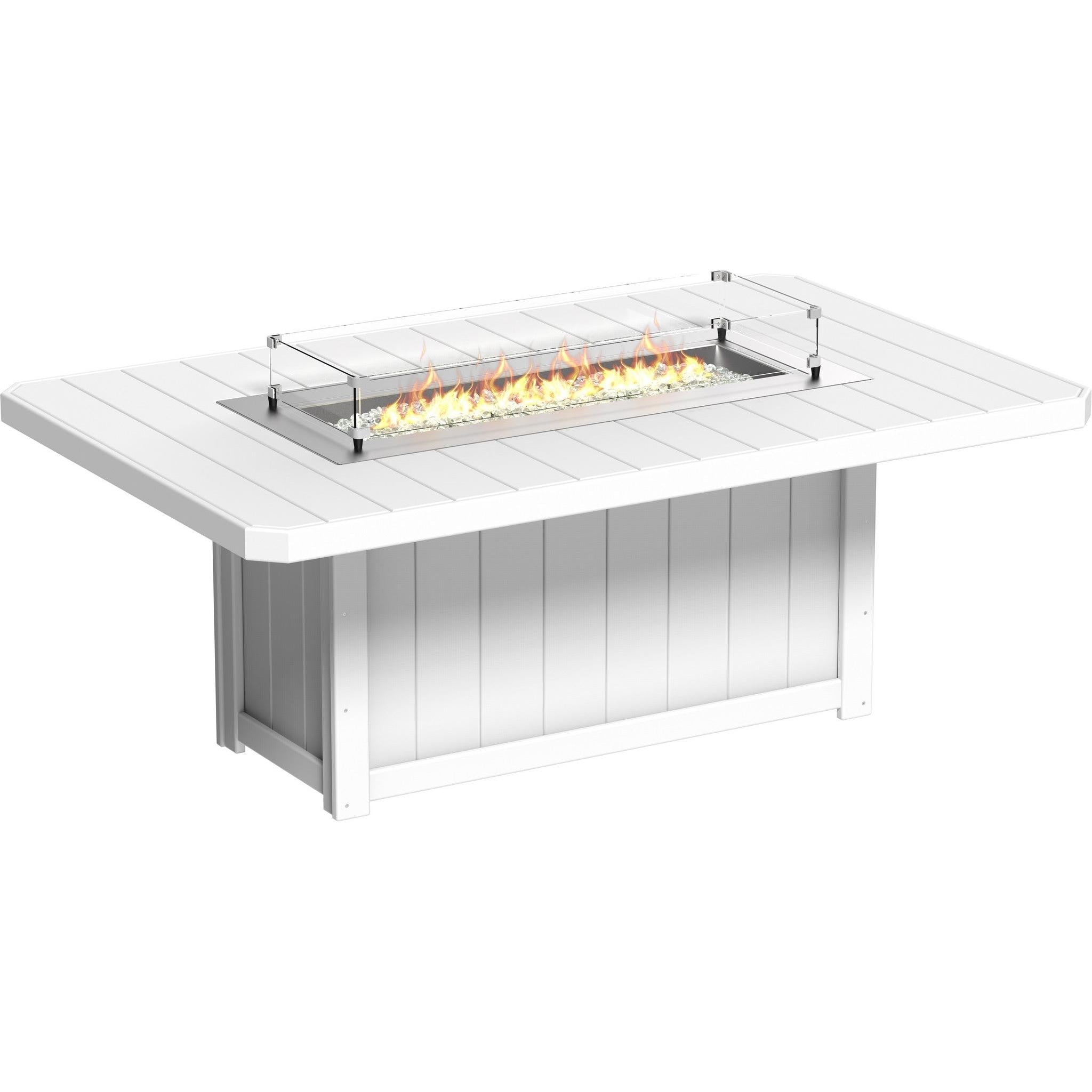 Lumin Fire Table 79-DH Rectangular in White