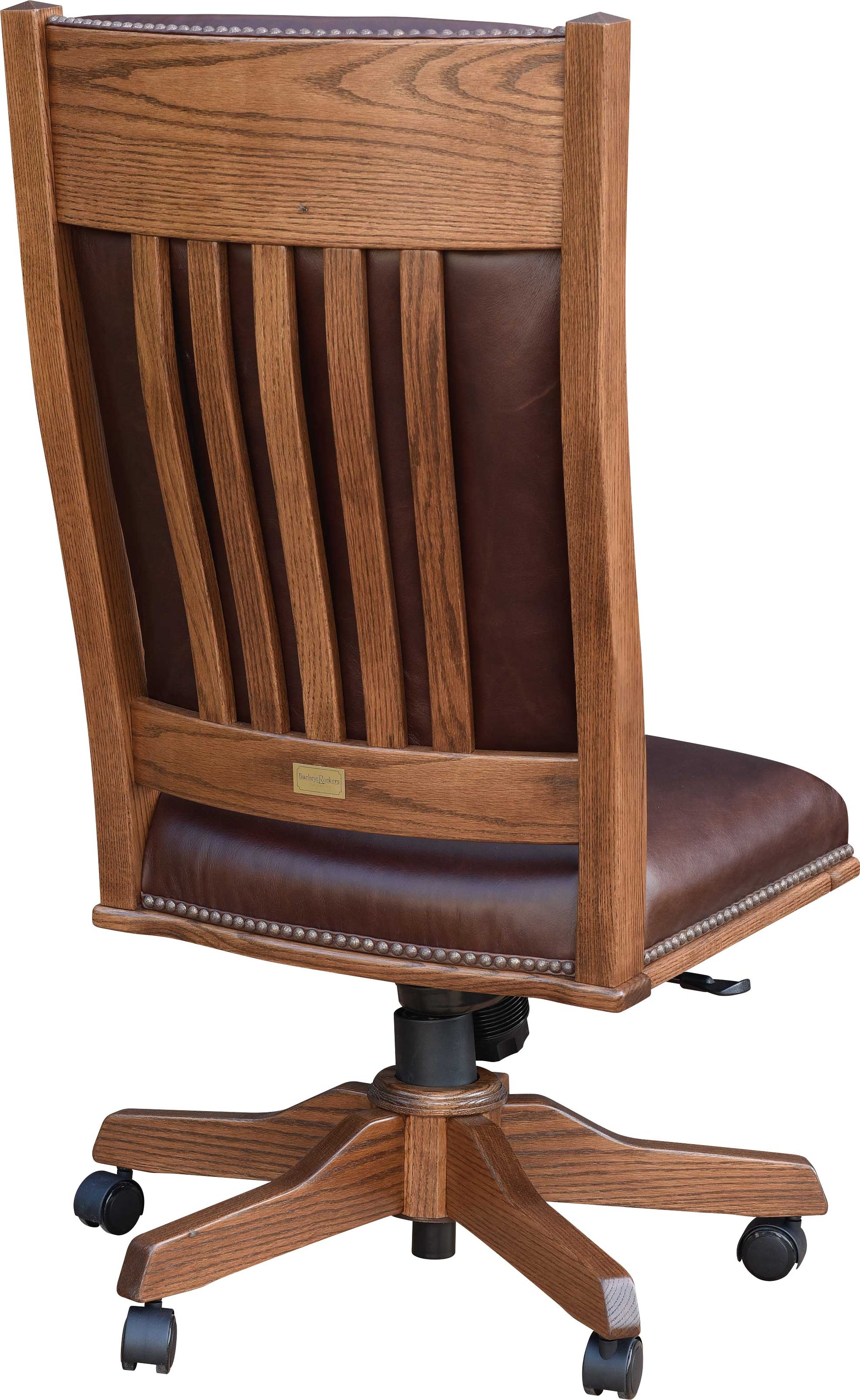 amish vintage side desk chair oak ocs110 medium stain