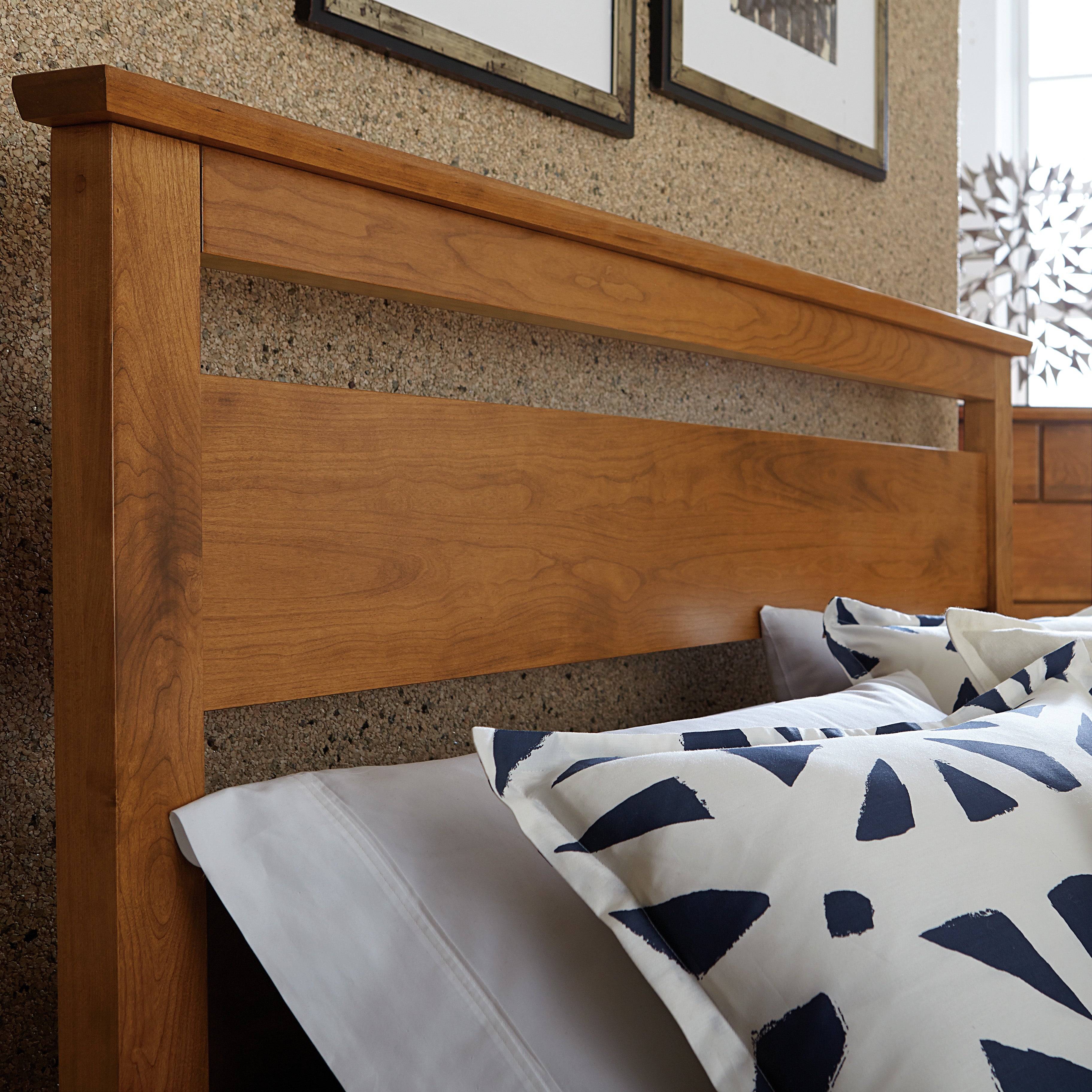 amish medina bed shown in knotty alder with chamois stain