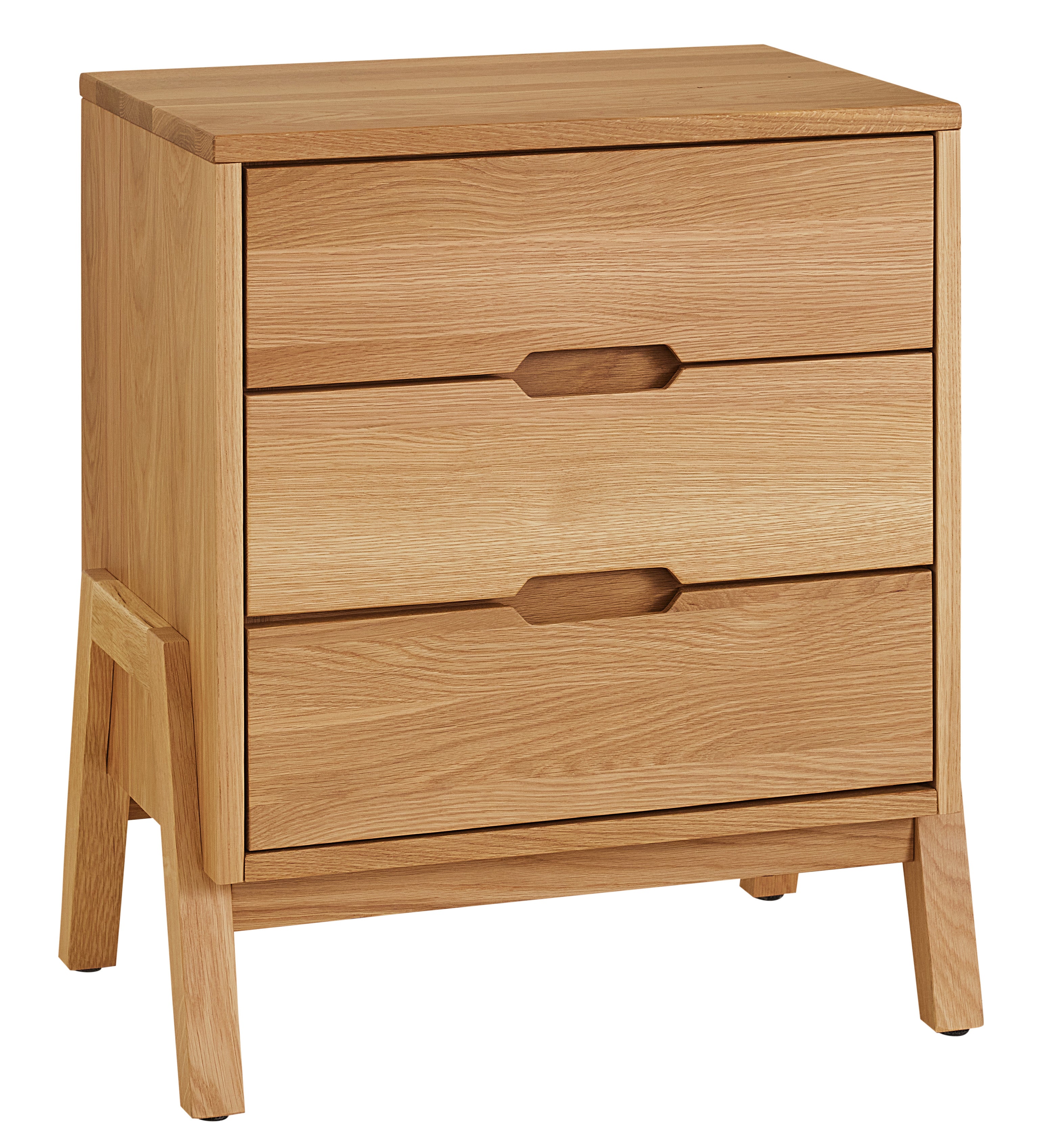 amish Nova nightstand shown in white oak with a natural finish