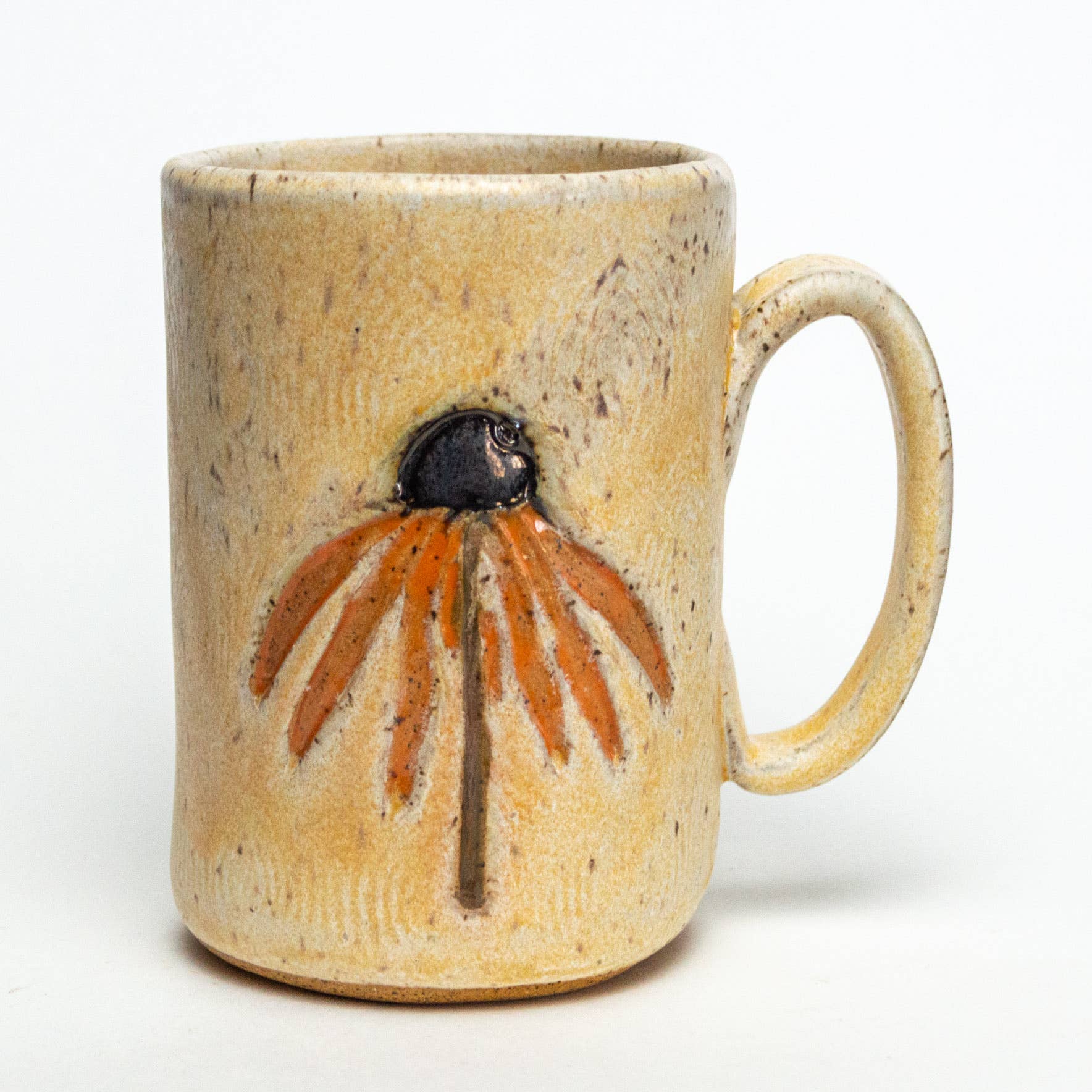 Orange Cone Flower Ceramic Mug