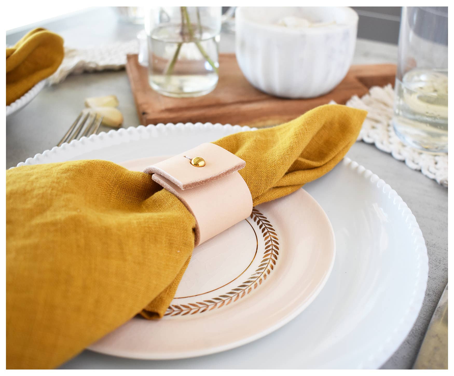 Pair of Linen Napkins - Mustard