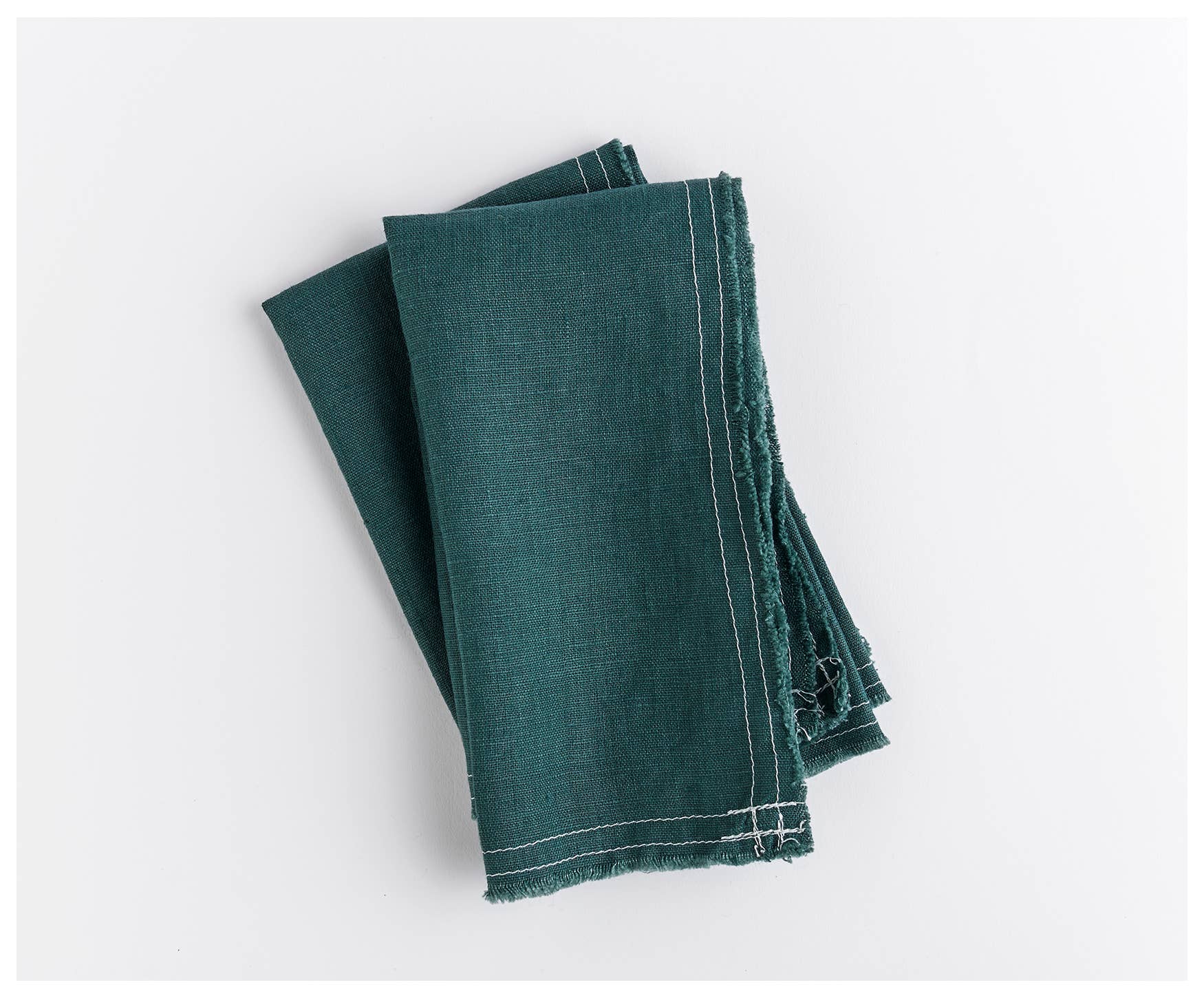 Pair of Wild Linen Napkins - Deep green