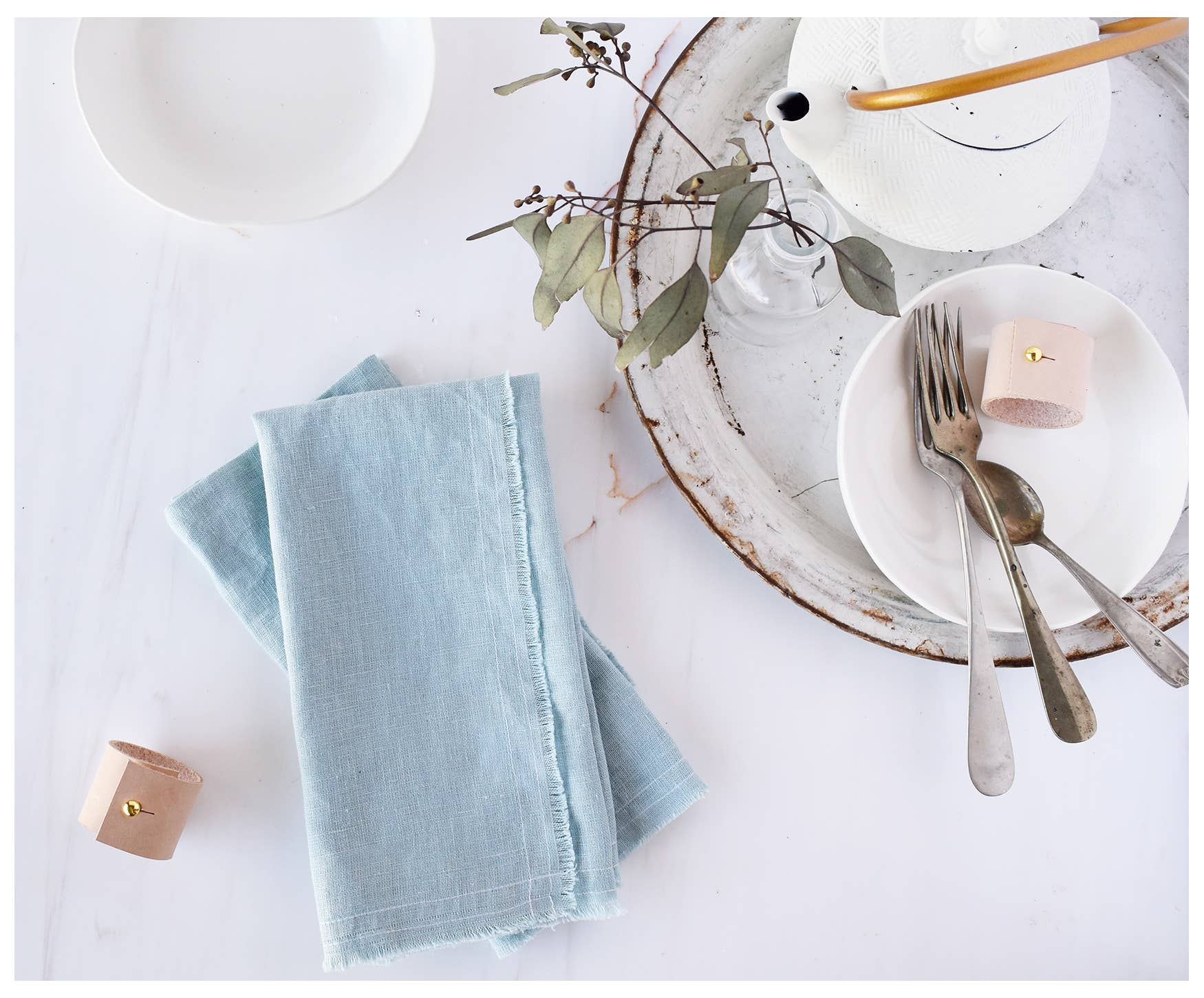 Pair of Wild Linen Napkins - Mint