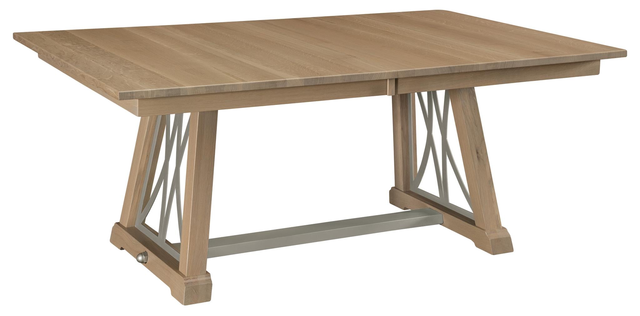 amish north star table in quartersawn white oak in stain seashell