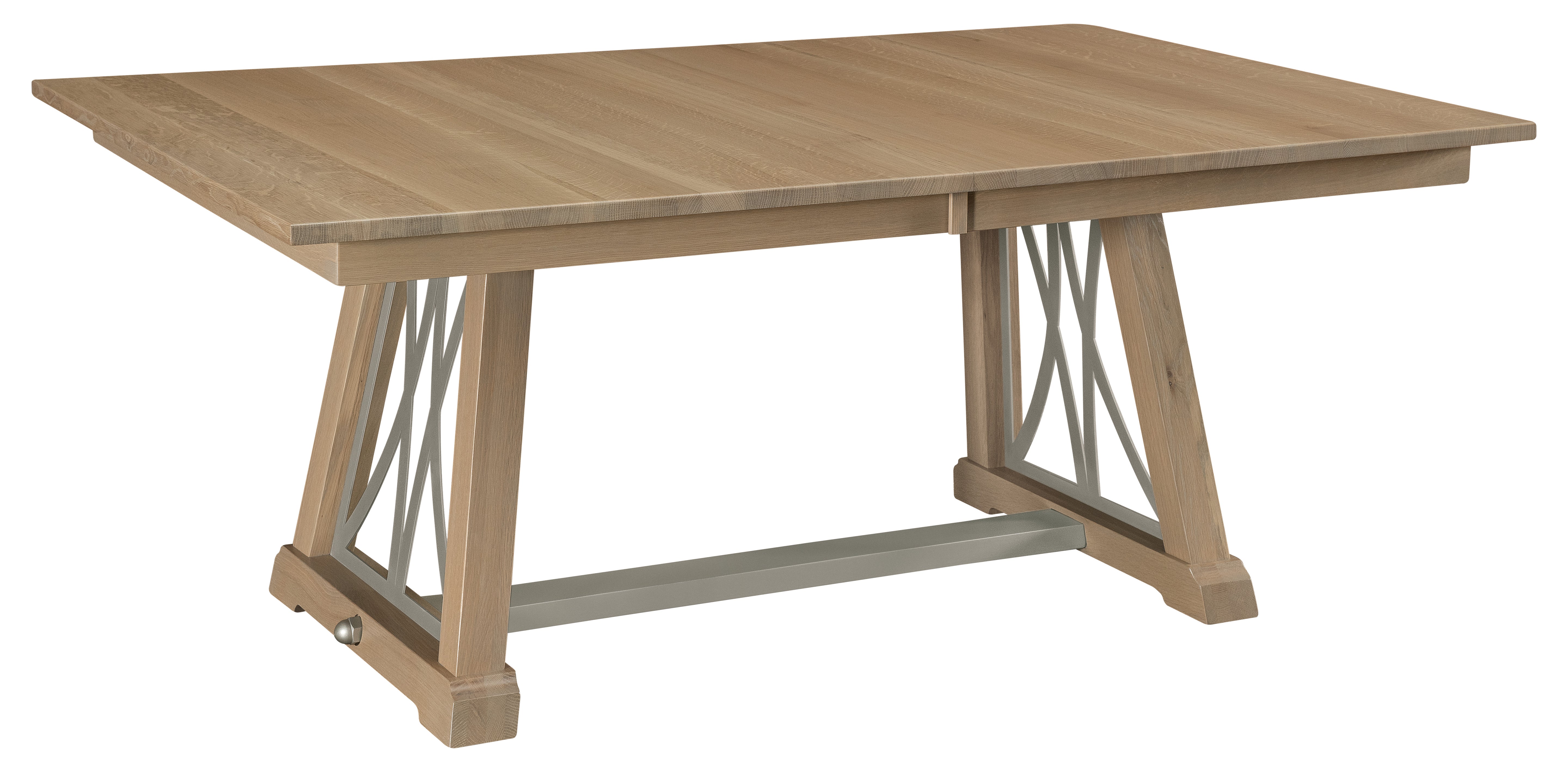 amish north star table in quartersawn white oak in stain seashell